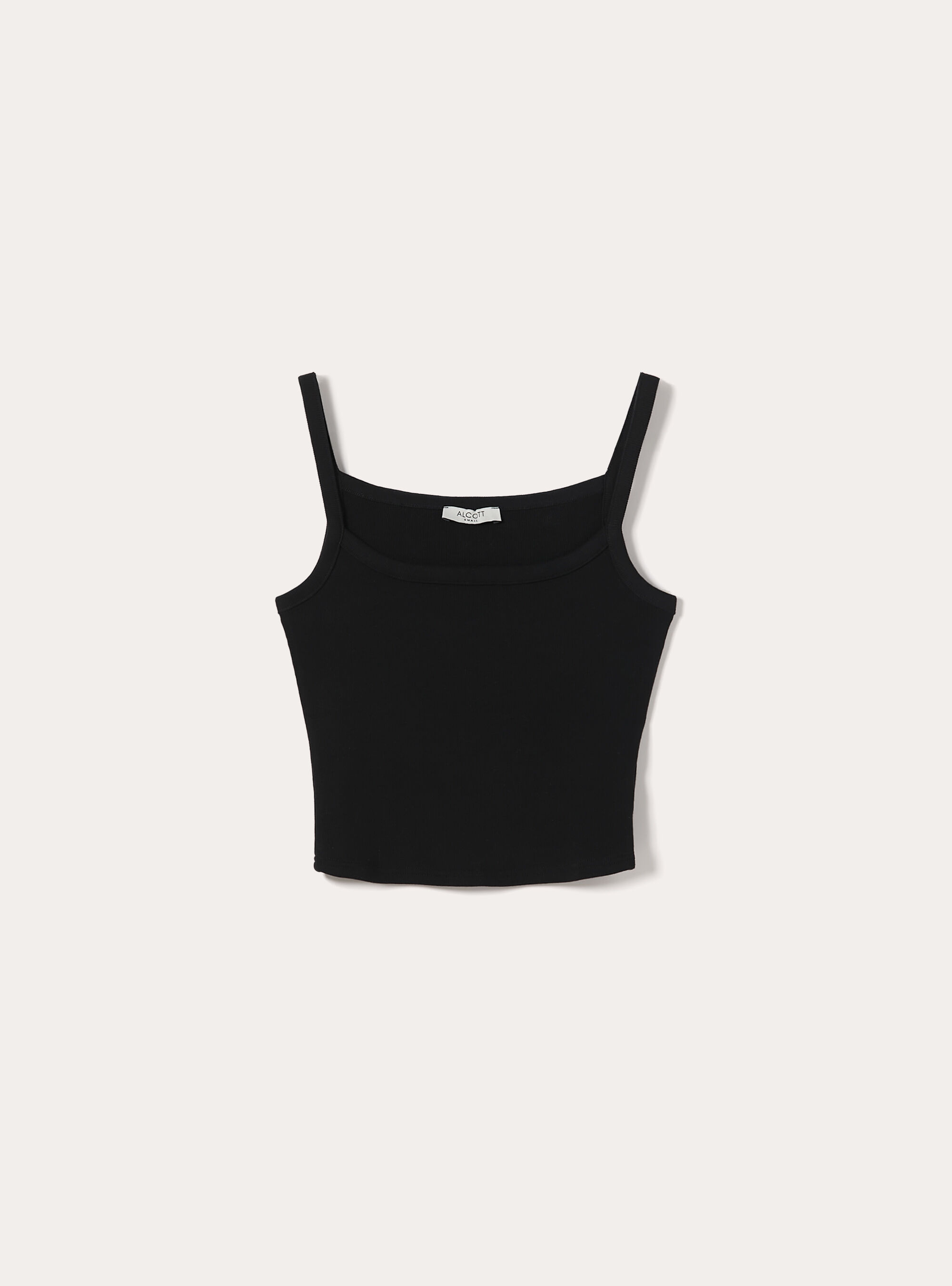Canotta crop a coste basic, BK1 BLACK