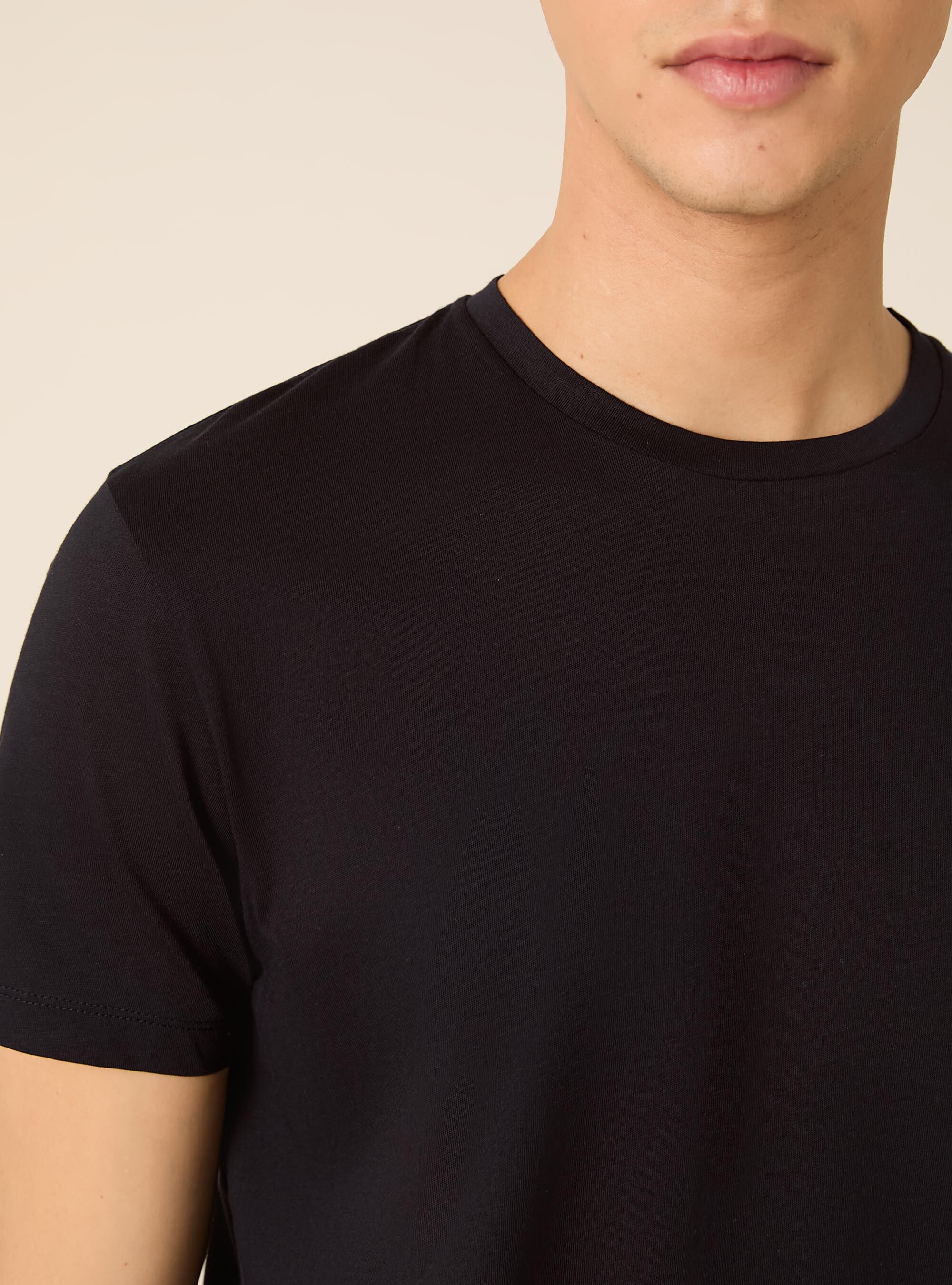T-shirt basica in cotone supima, NA1 NAVY DARK