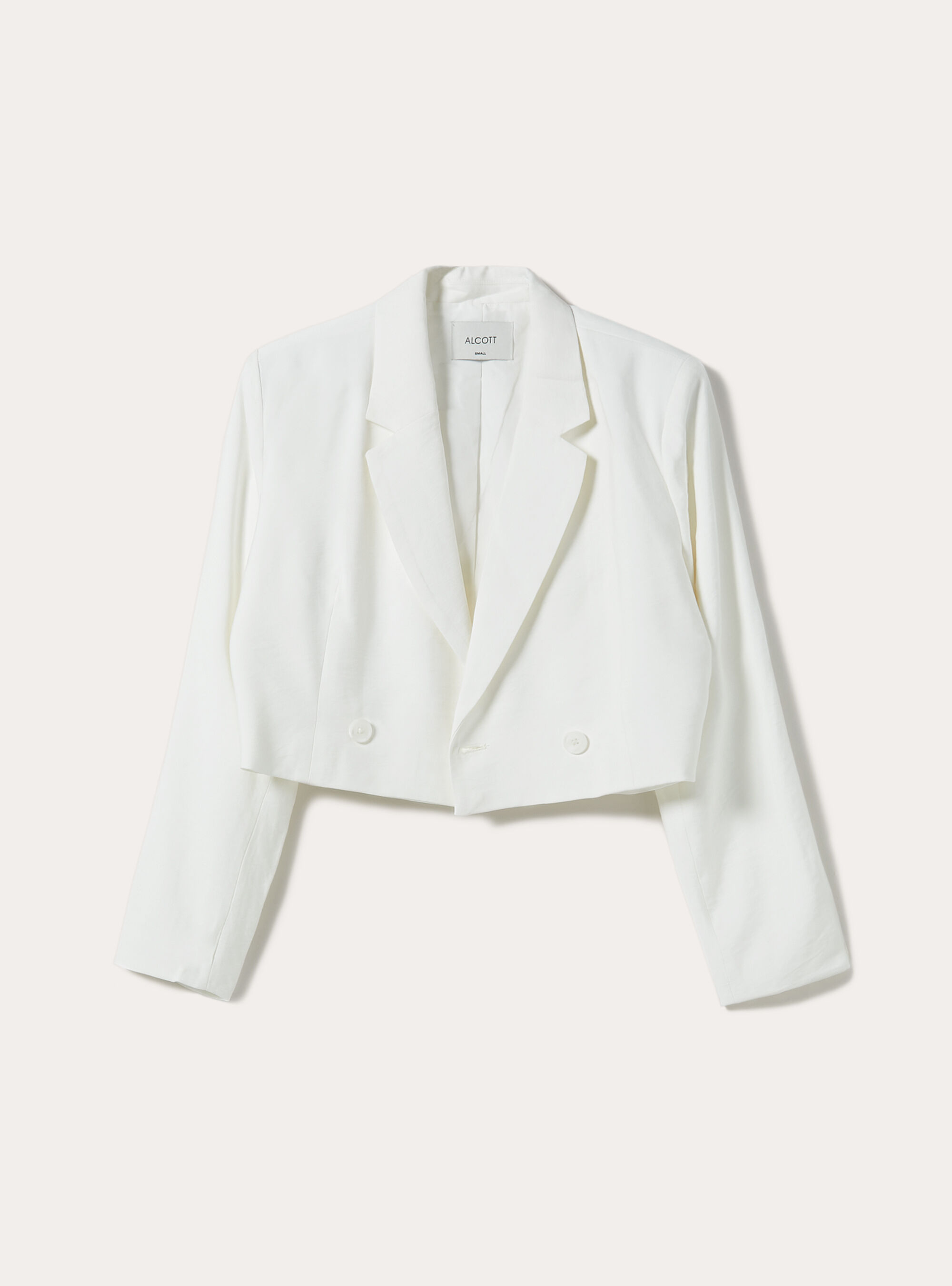 Double breasted soft touch cropped blazer