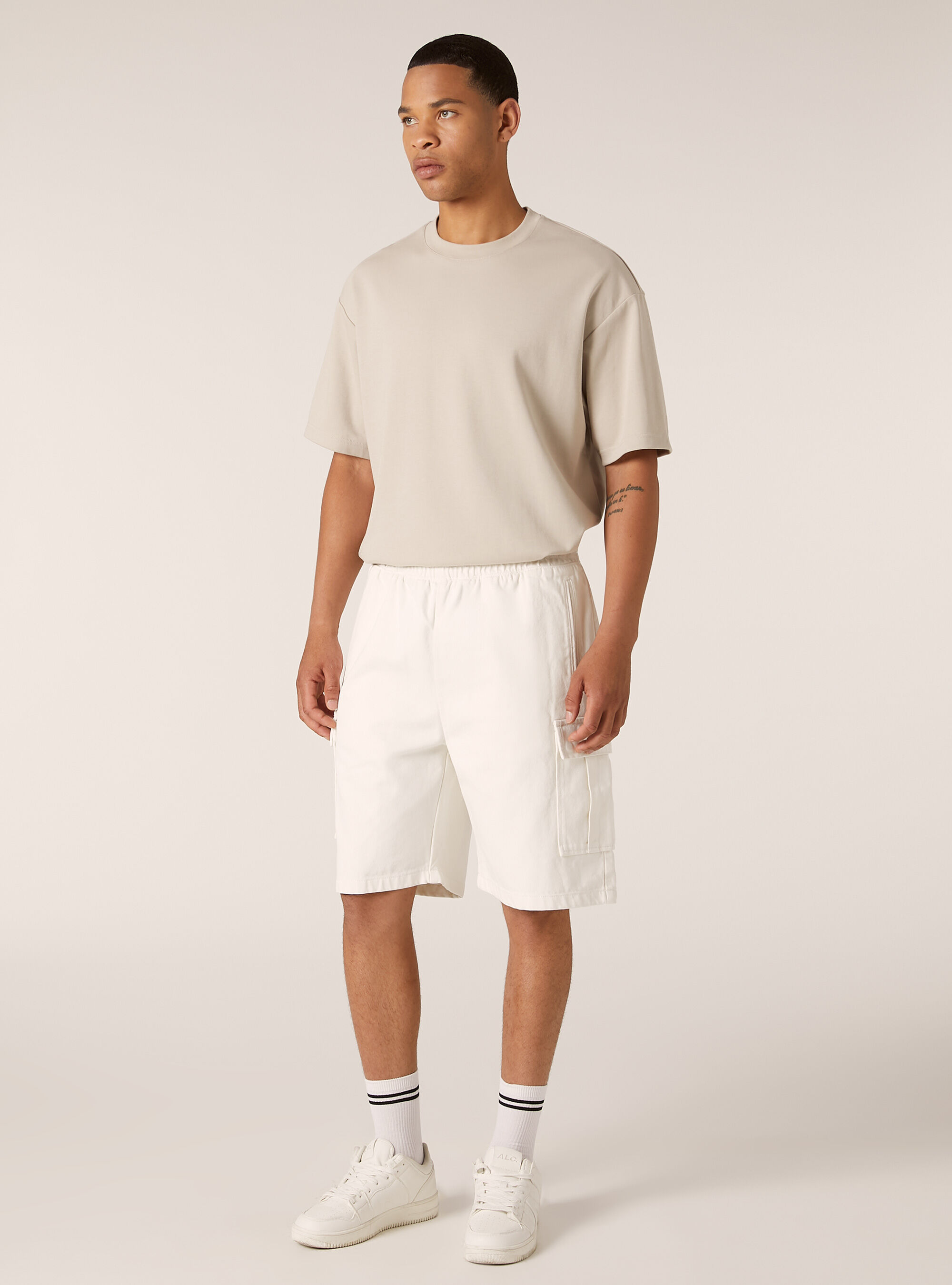 Twill cargo bermuda shorts
