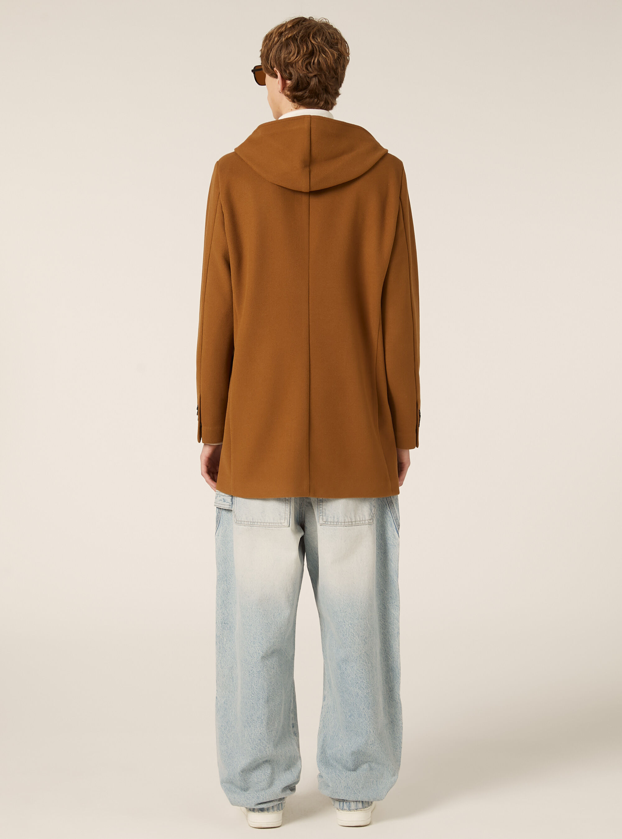 Unlined coat with hood, TB2 TOBACCO MEDIUM