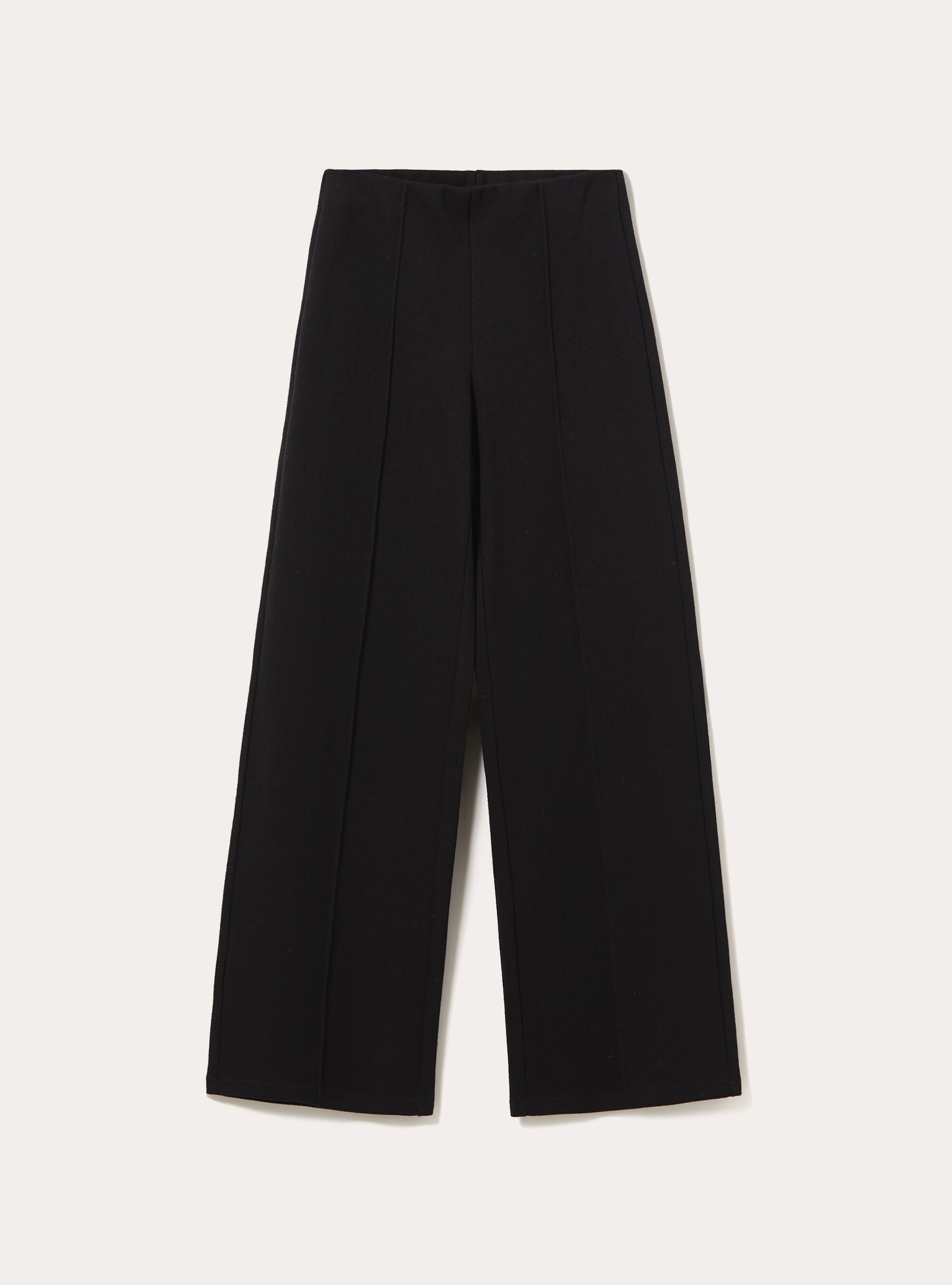 Pantaloni in maglia con nervatura, BK1 BLACK