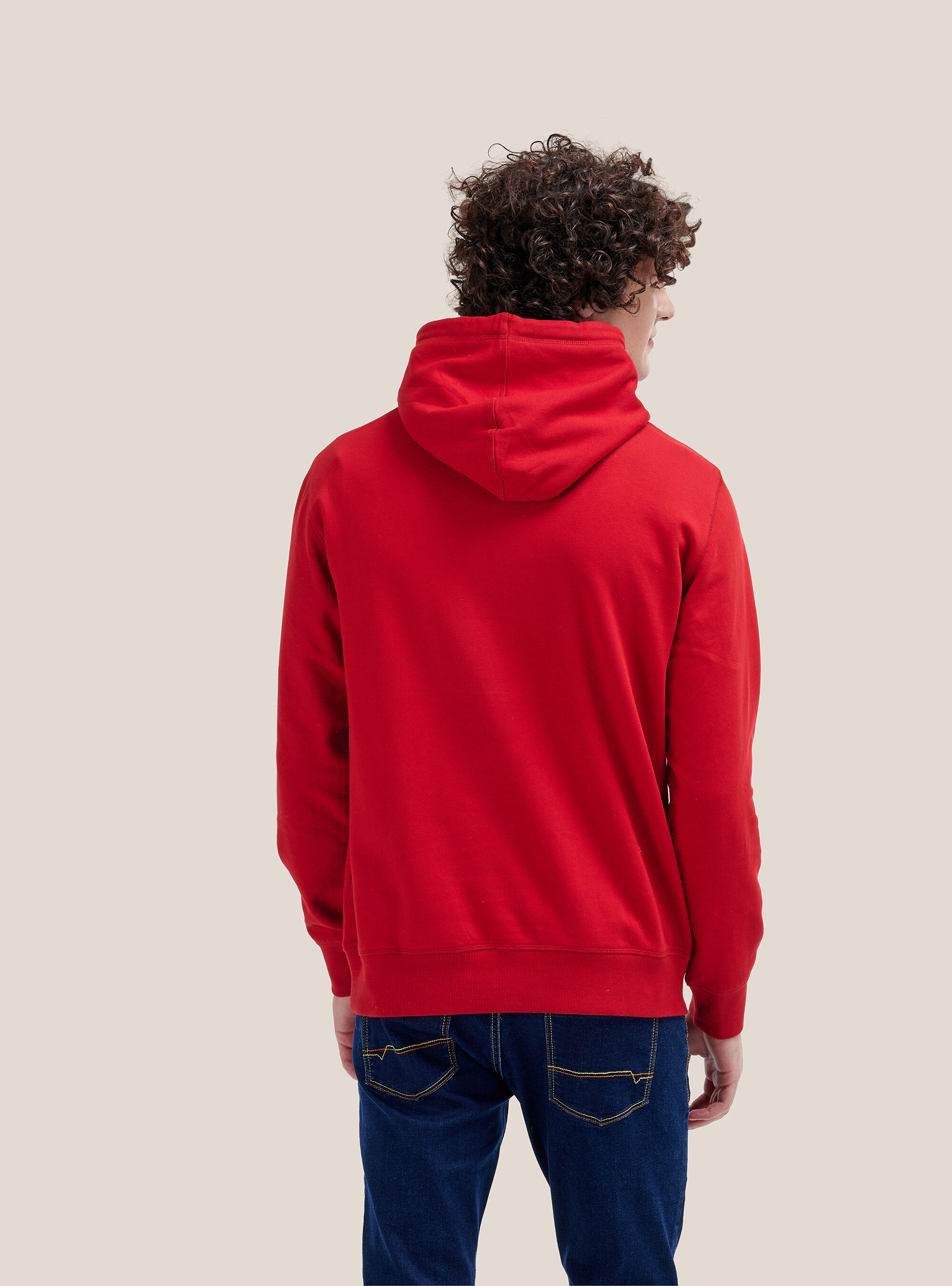 Felpa basic con cappuccio, C3402 RED
