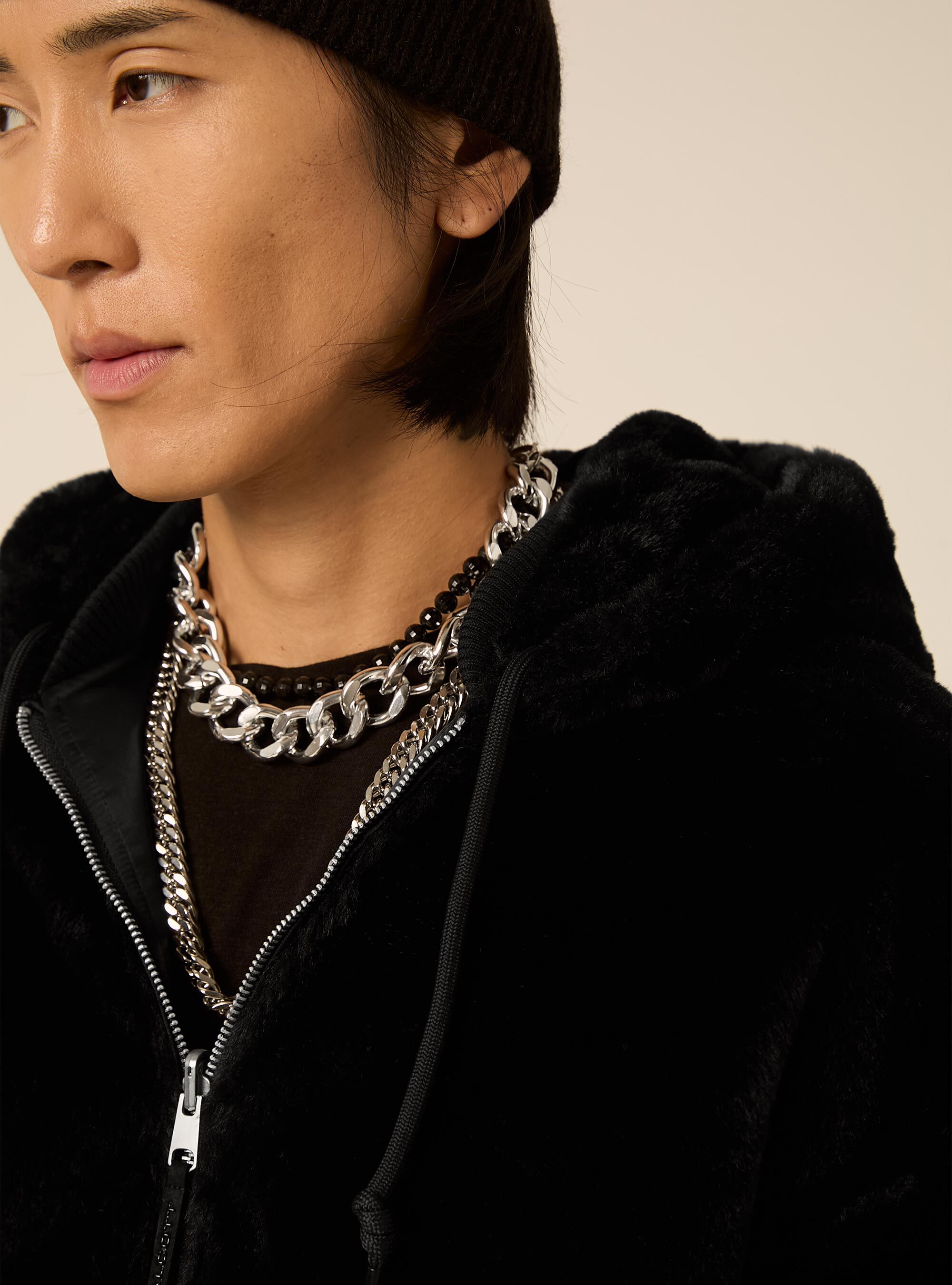 Bomber reversibile con cappuccio, BK1 BLACK