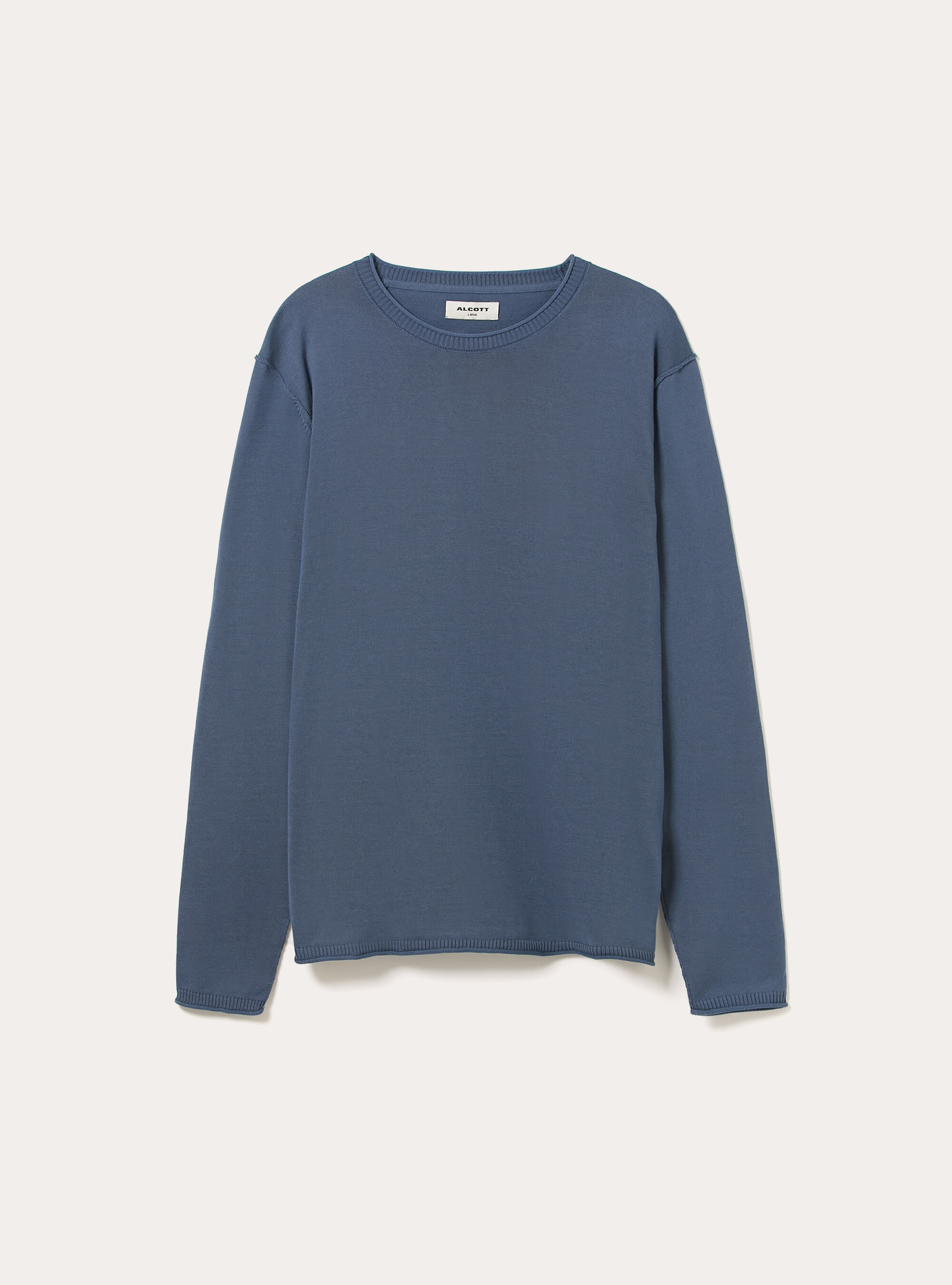 Jersey de cuello redondo de algod&oacute;n, BL3 BLUE LIGHT