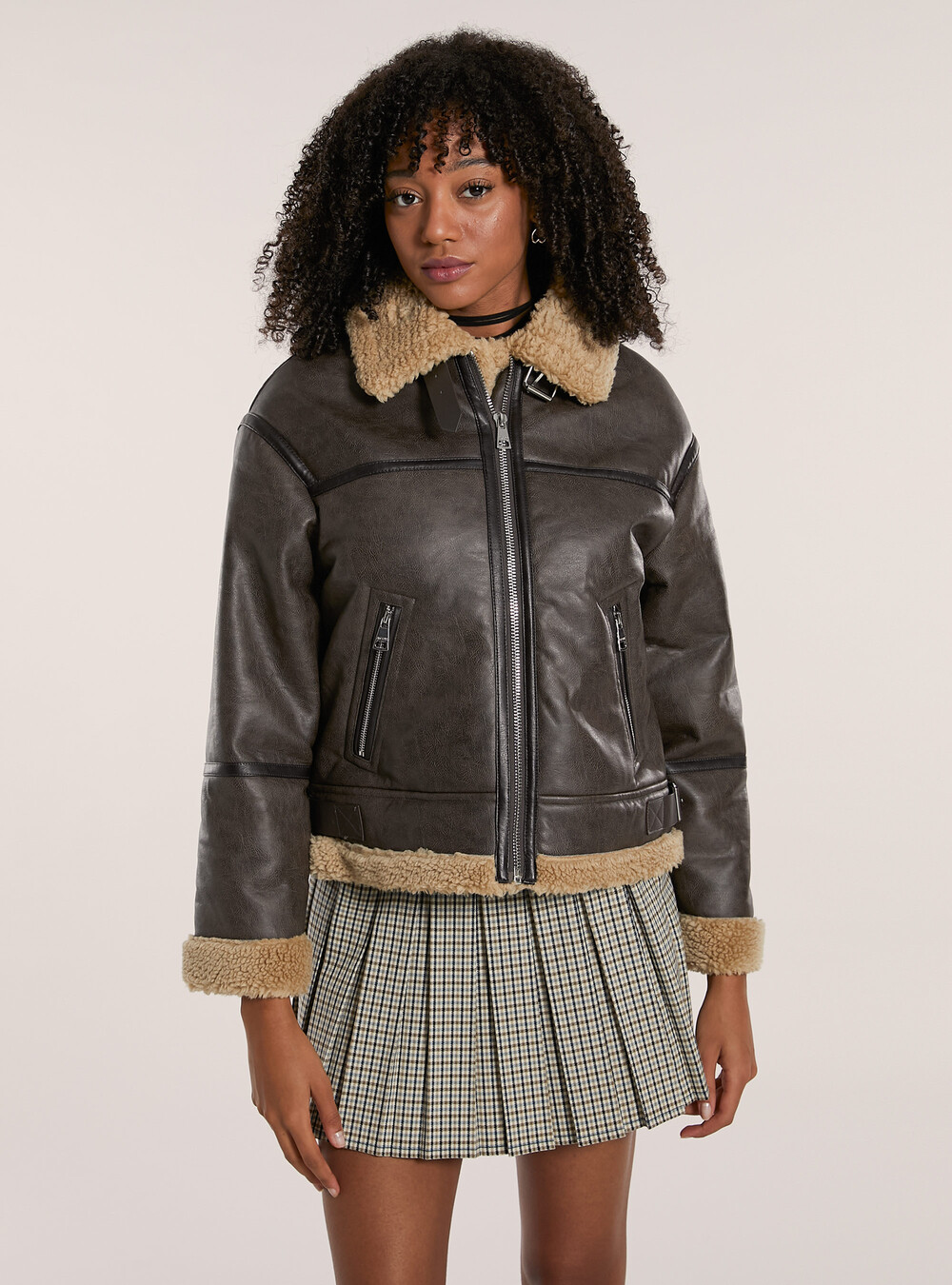 Giubbotto Biker Montone Giacca Femminile Zara Leather Zara Giacca