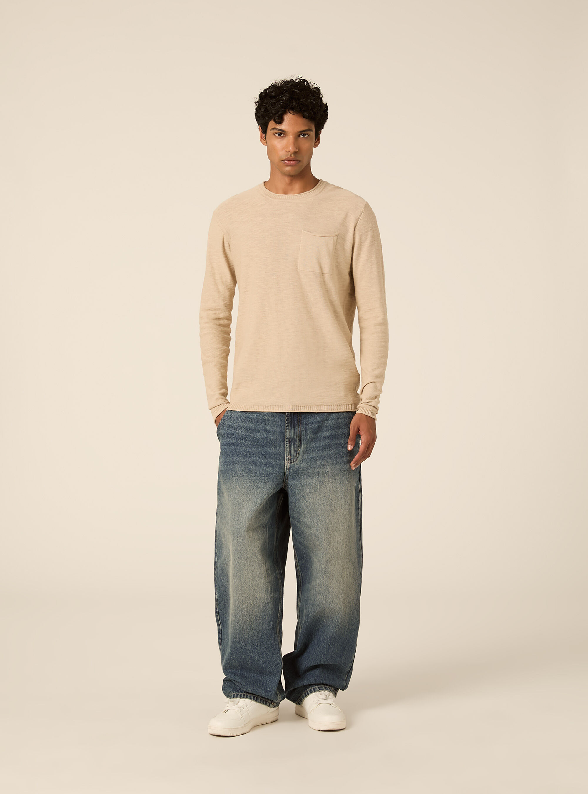 Pullover  in cotone slub