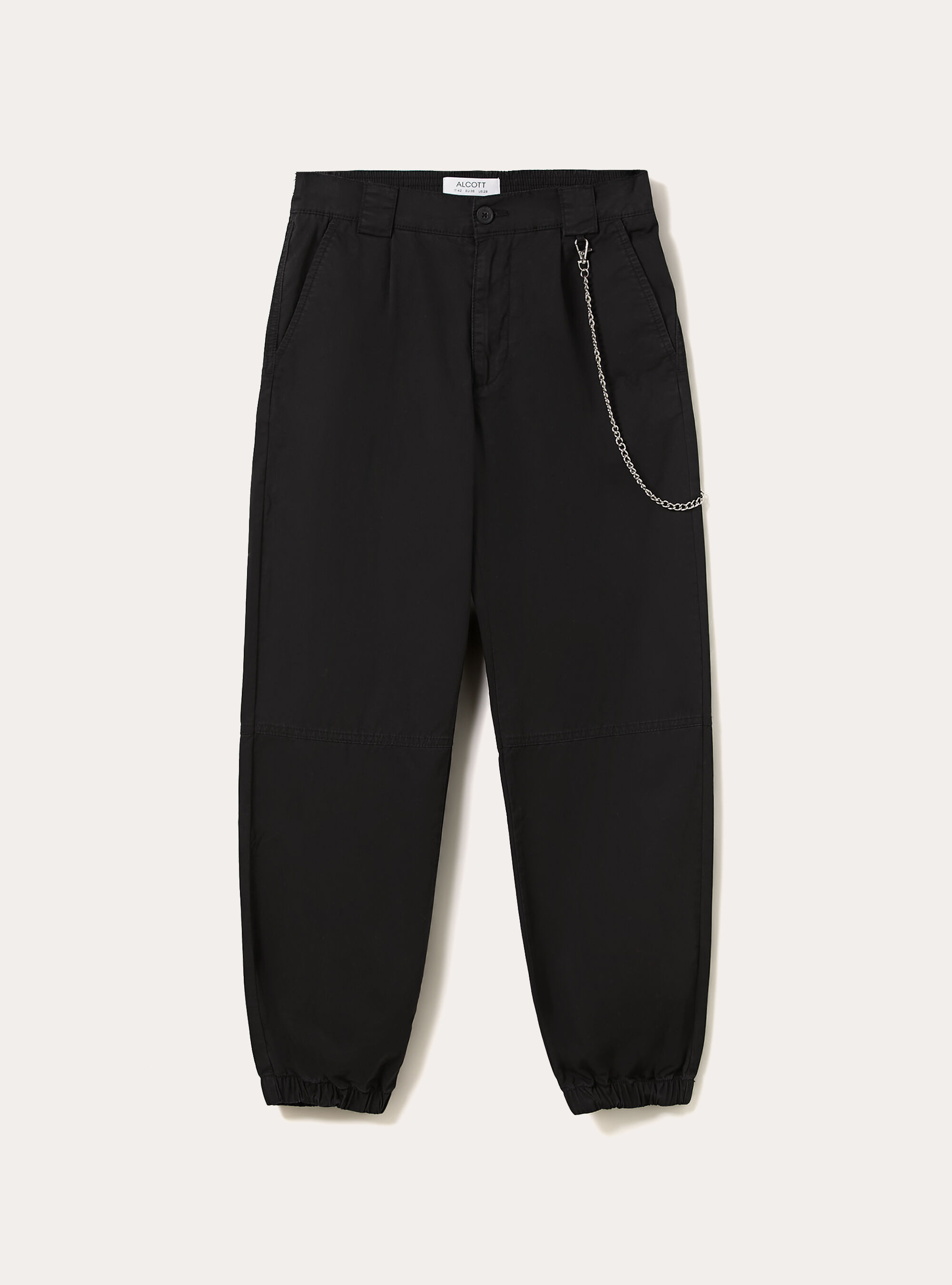 Pantaloni jogger con catena, BK1 BLACK