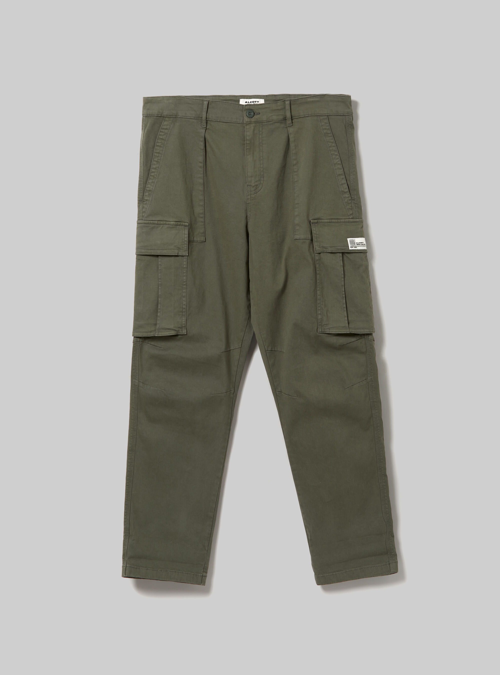 Pantaloni cargo relaxed in twill stretch