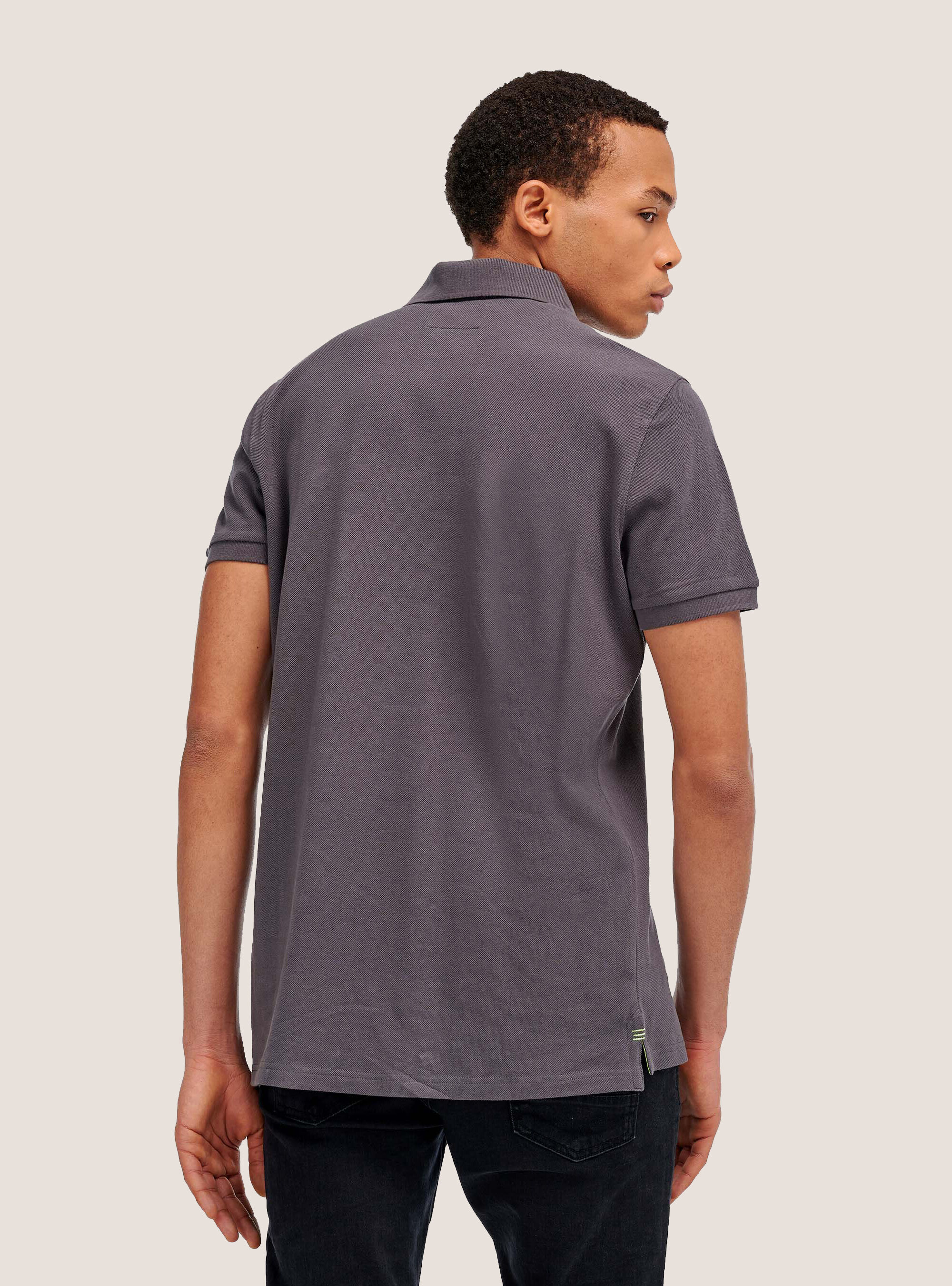 Polo en algod&oacute;n piquet, C1119 GREY
