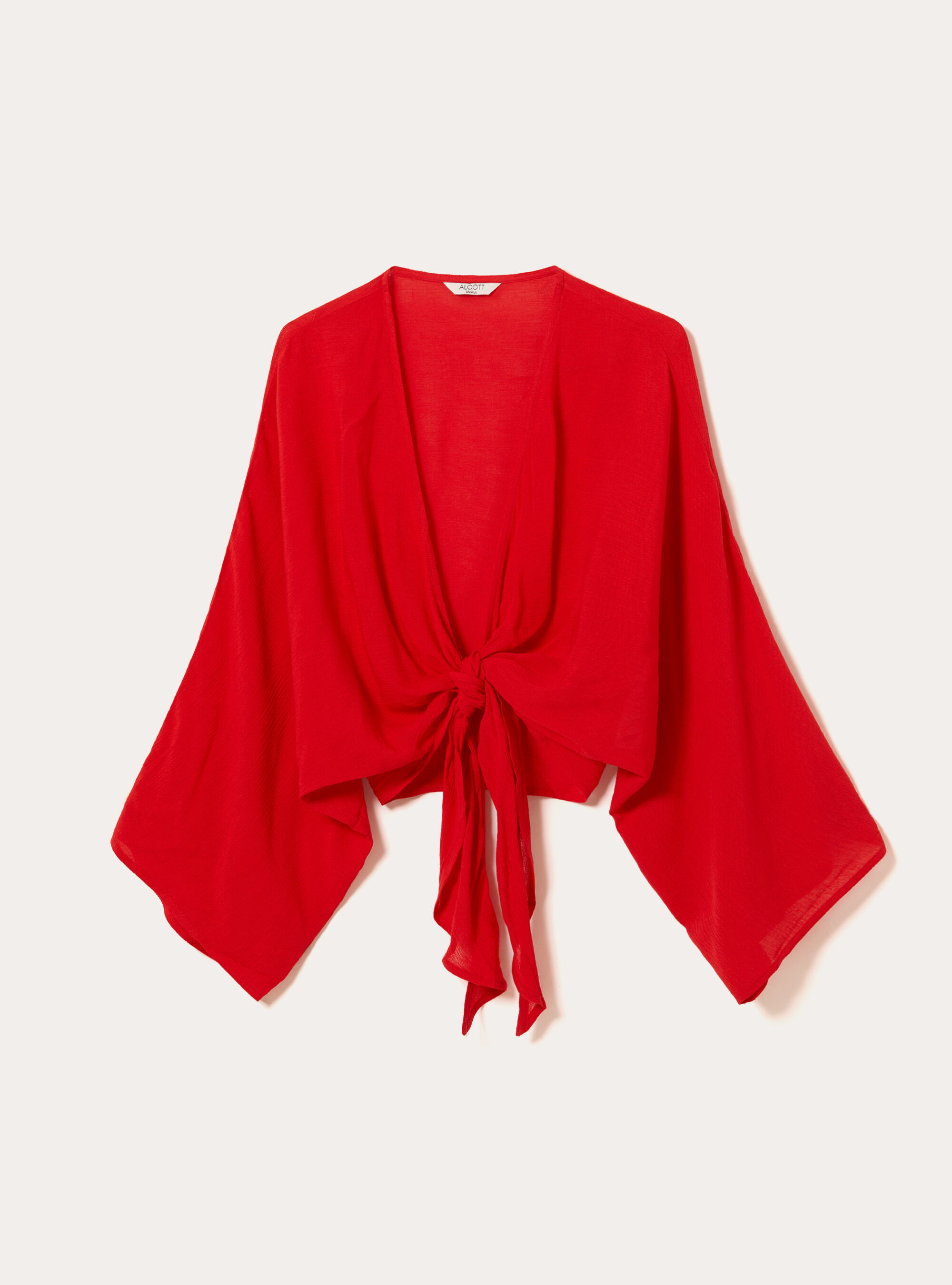 Blusa fluida con nodo, RD2 RED MEDIUM