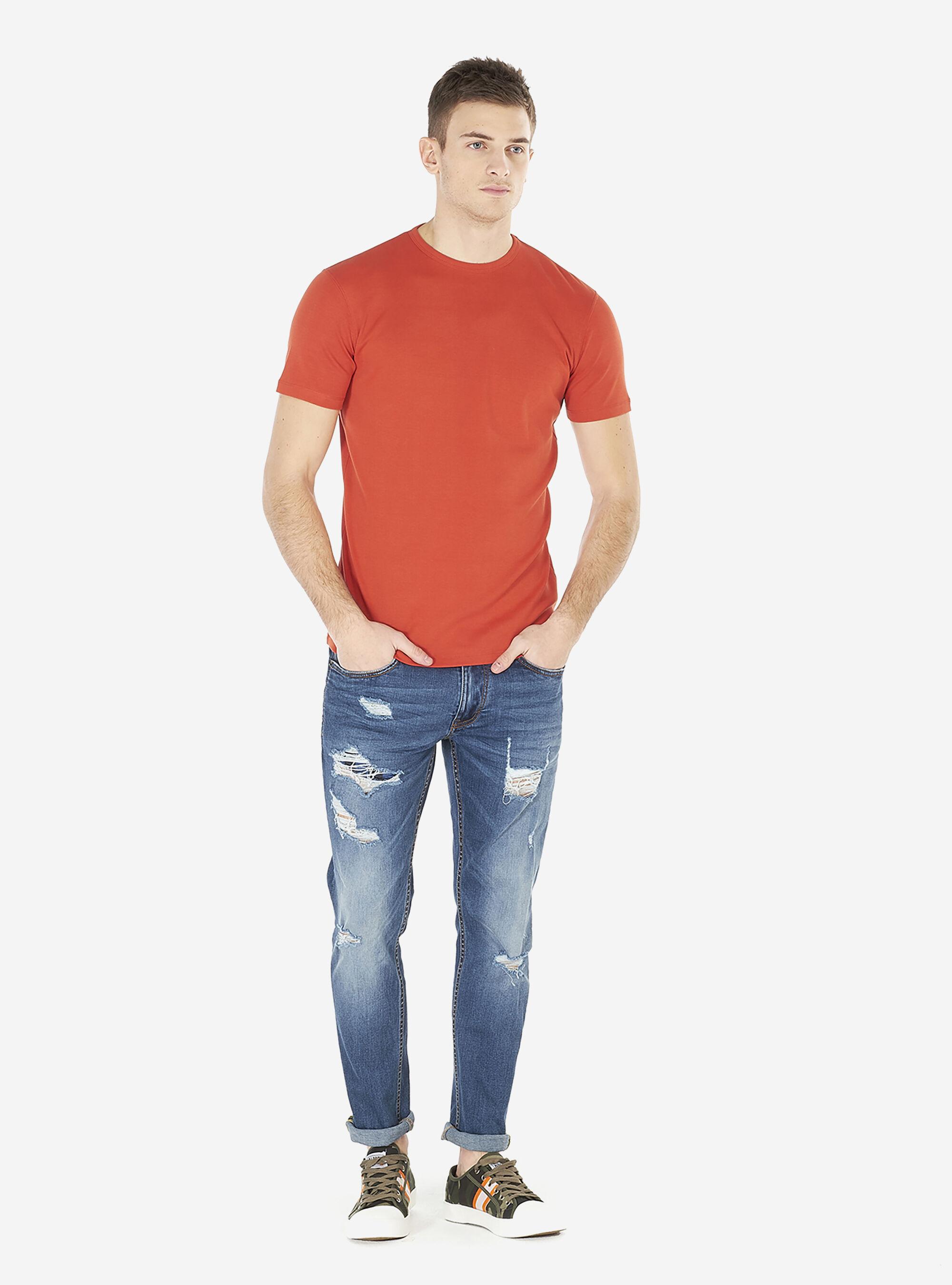 Comfort-Stretch-Shirt, C3384 DARK ORANGE