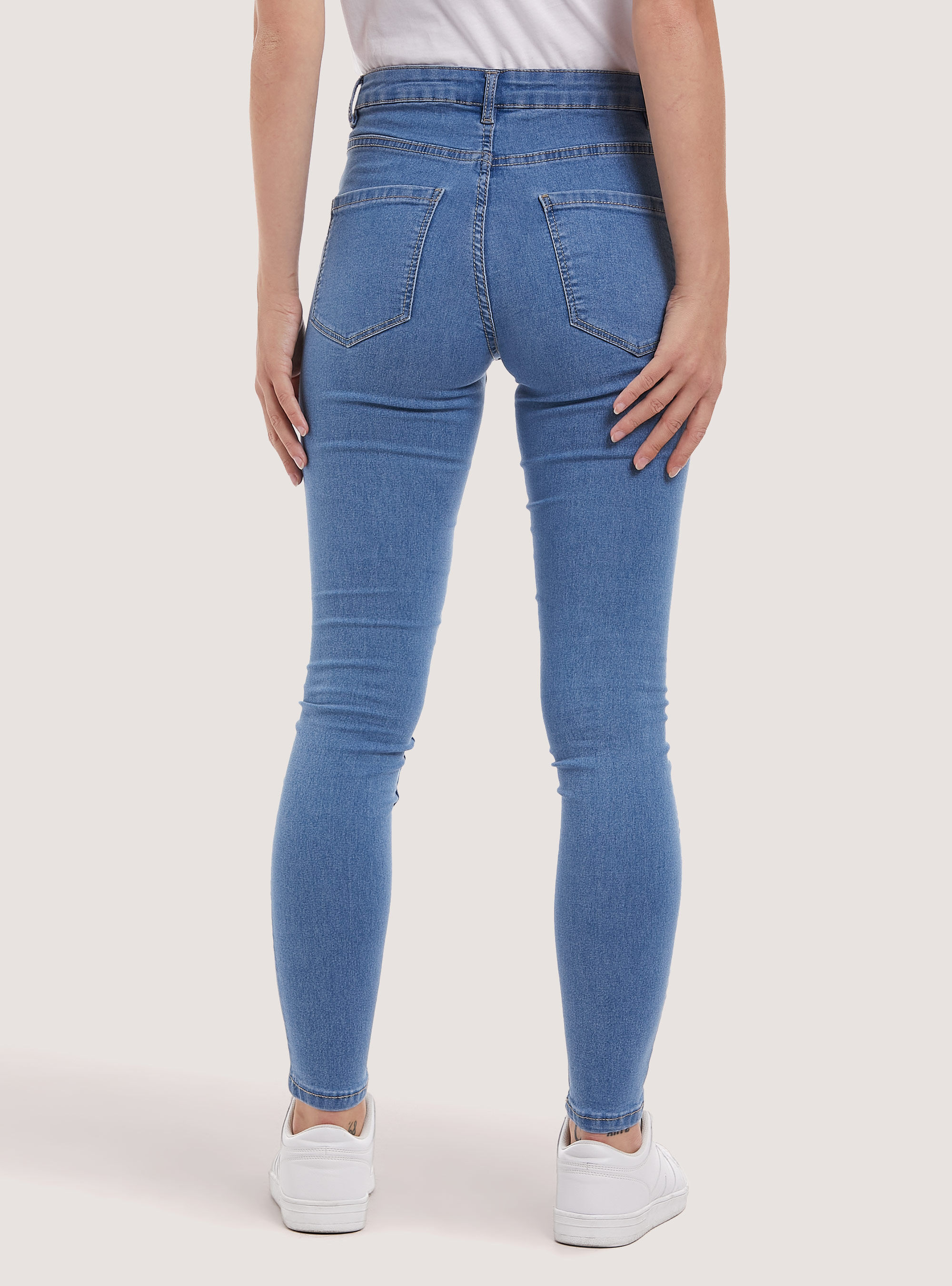 Jeans super skinny a vita alta in denim stretch