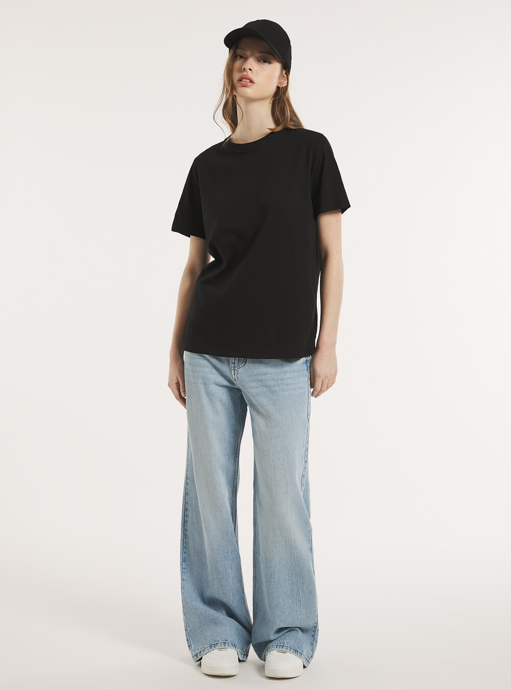 Maglia Donna T-Shirt Bianca Maglietta Maniche Corte Cotone Top Maglia Donna T-Shirt Bianca Maglietta Maniche Corte Cotone Top