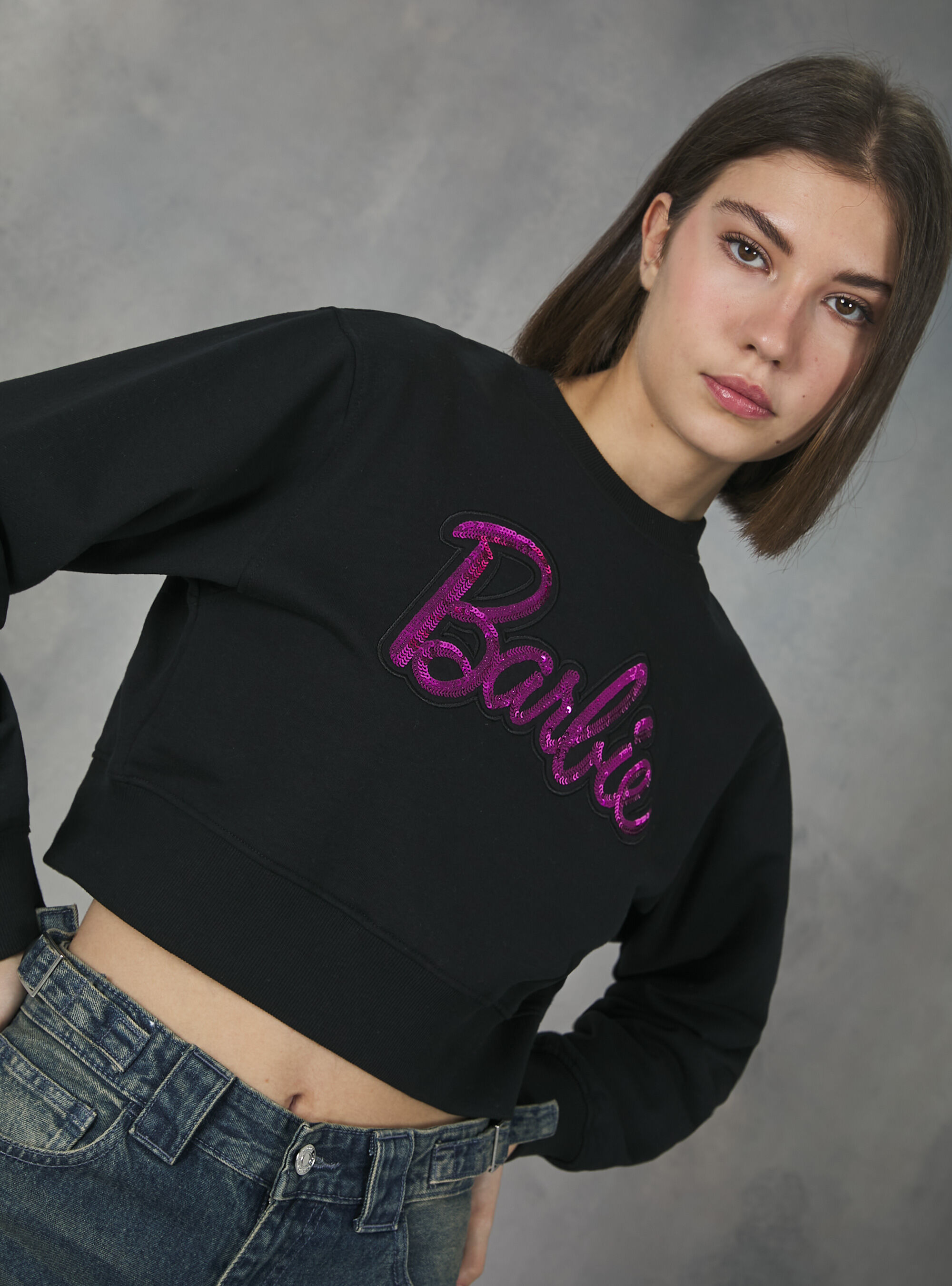 Barbie crop hot sale sweatshirt