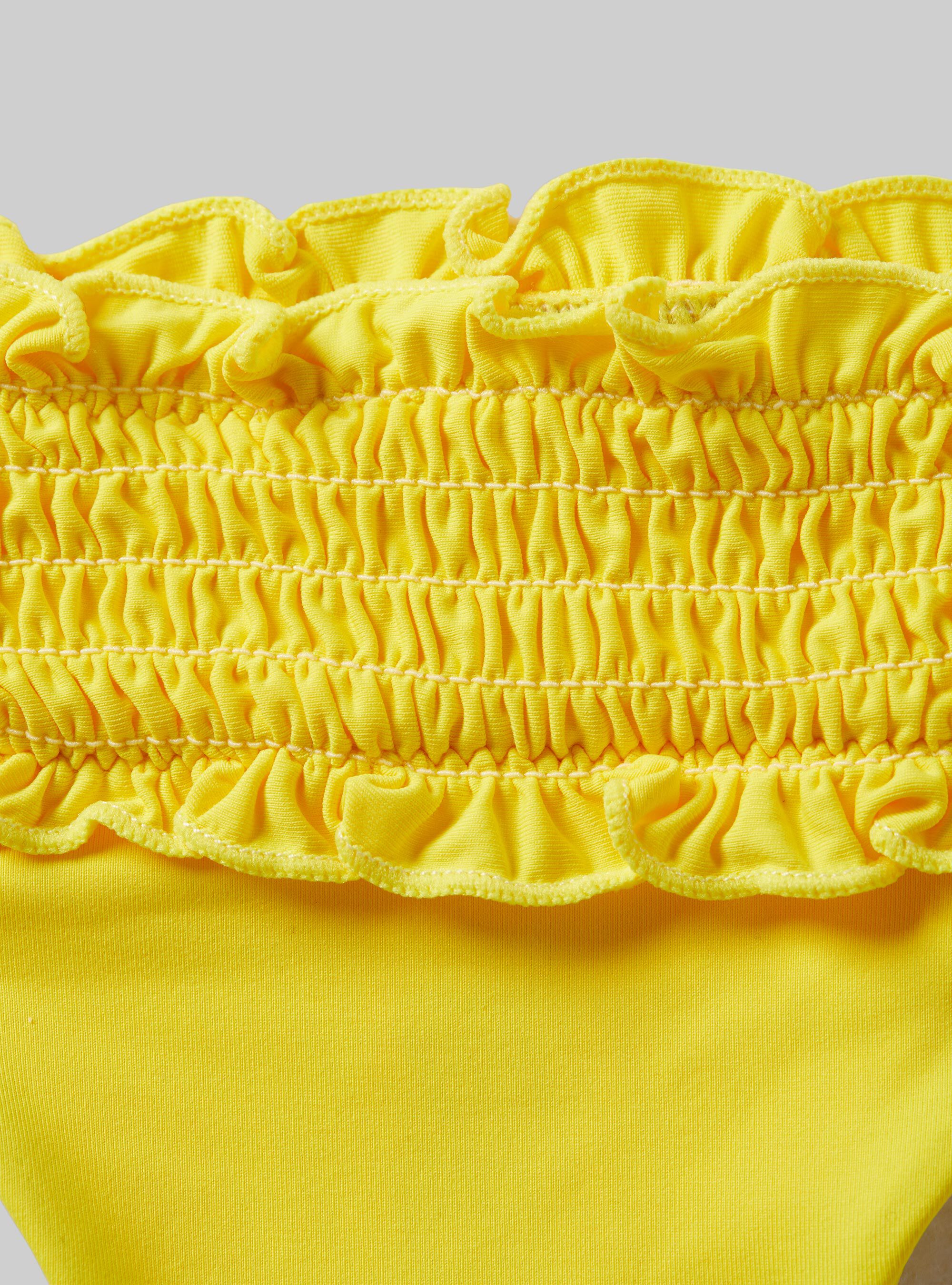 Braguita de bikini bandeau con textura, YE2 YELLOW MEDIUM