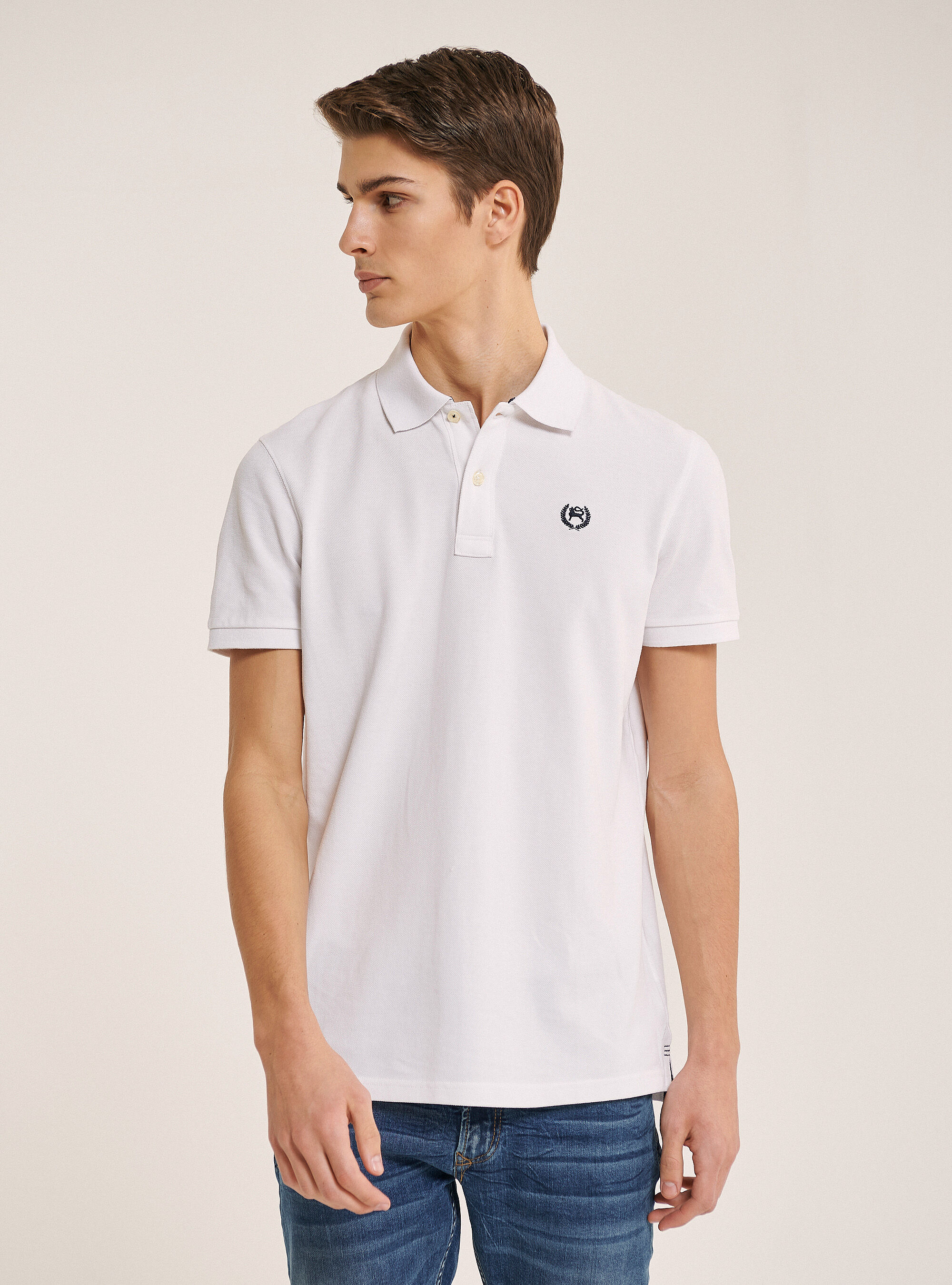 Polo avec broderie, C099 WHITE