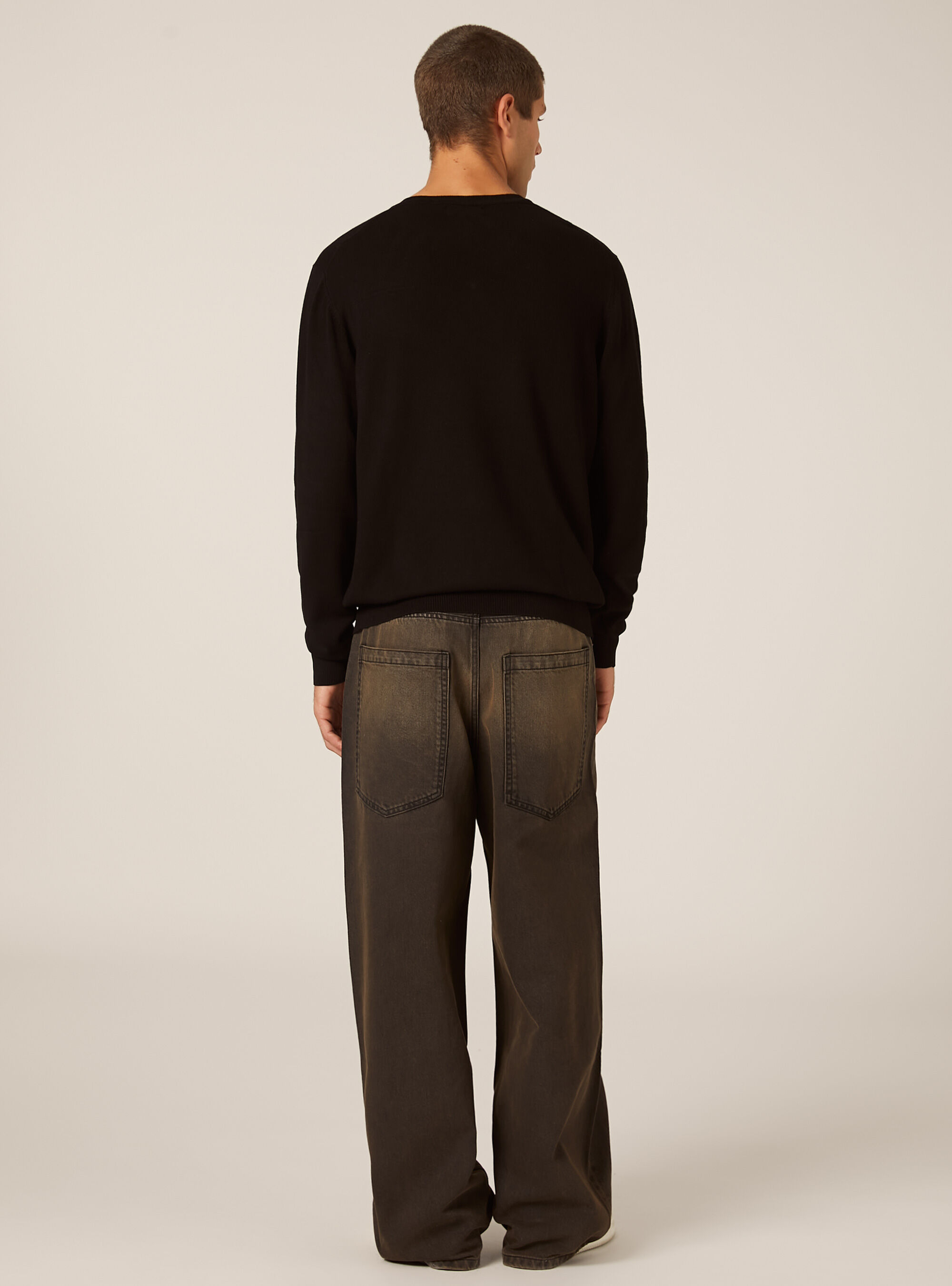 Pullover con scollo a V in viscosa Ecovero, BK1 BLACK