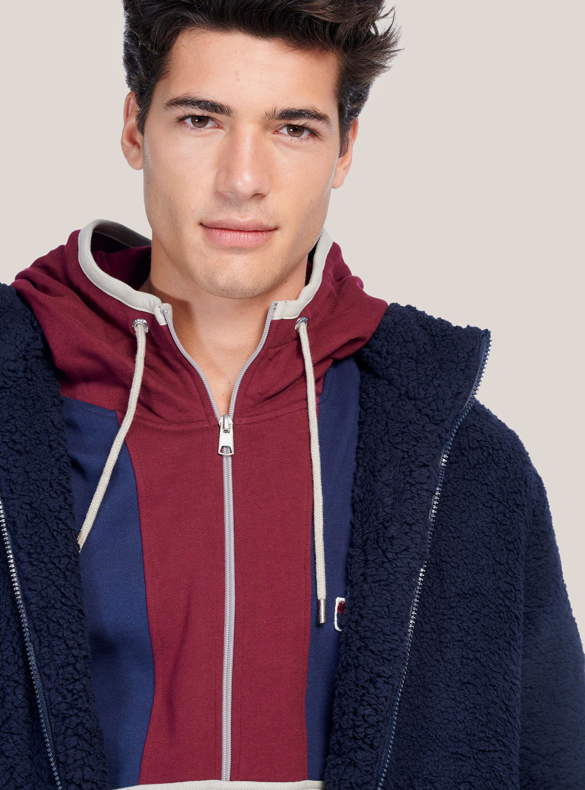 FAKE LAMBSKIN JACKET, BLUE NAVY