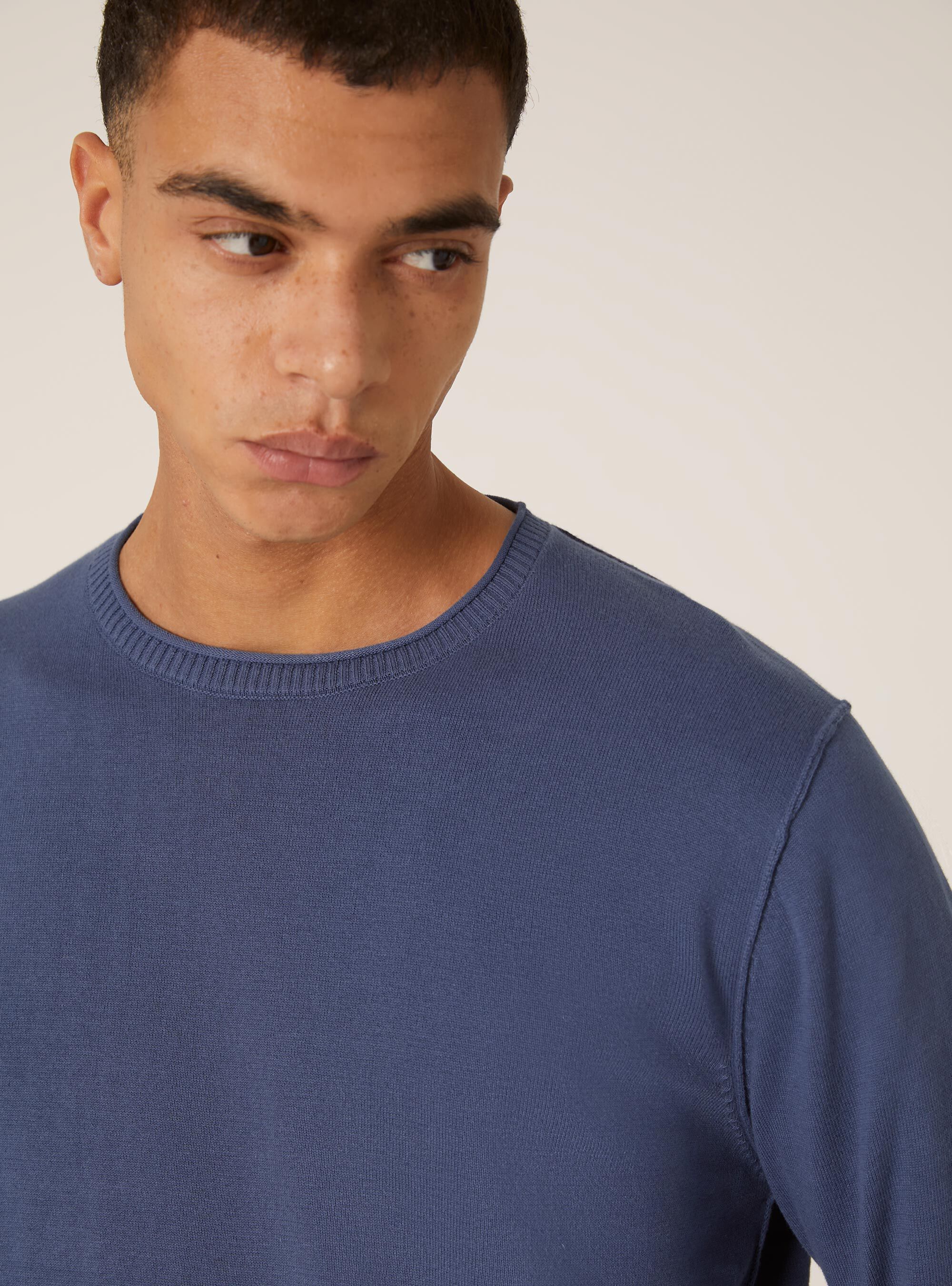 Pull en coton &agrave; col rond, BL2 BLUE MEDIUM