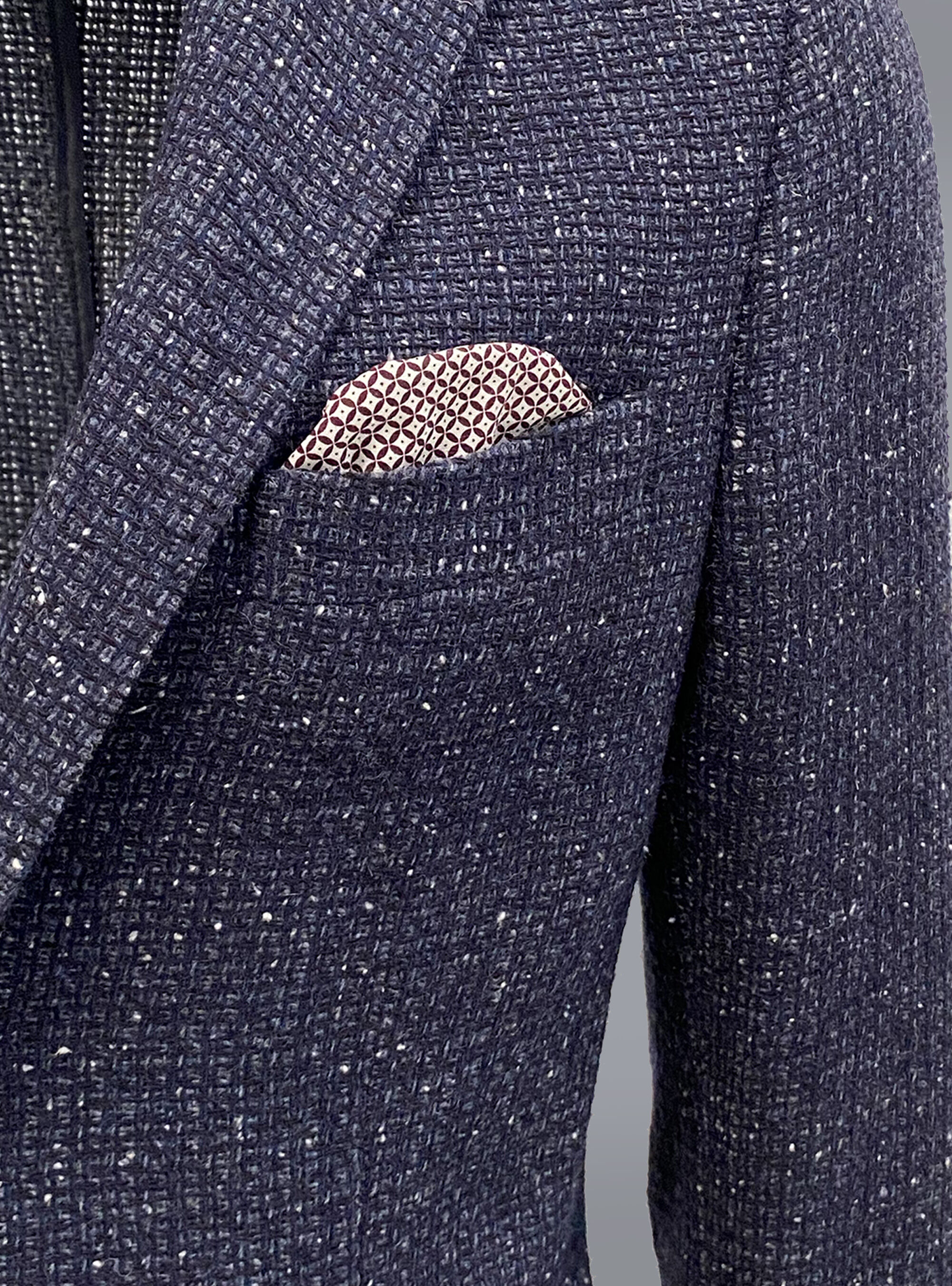 Blazer boucl&eacute; in misto lana, C0204 BLUE