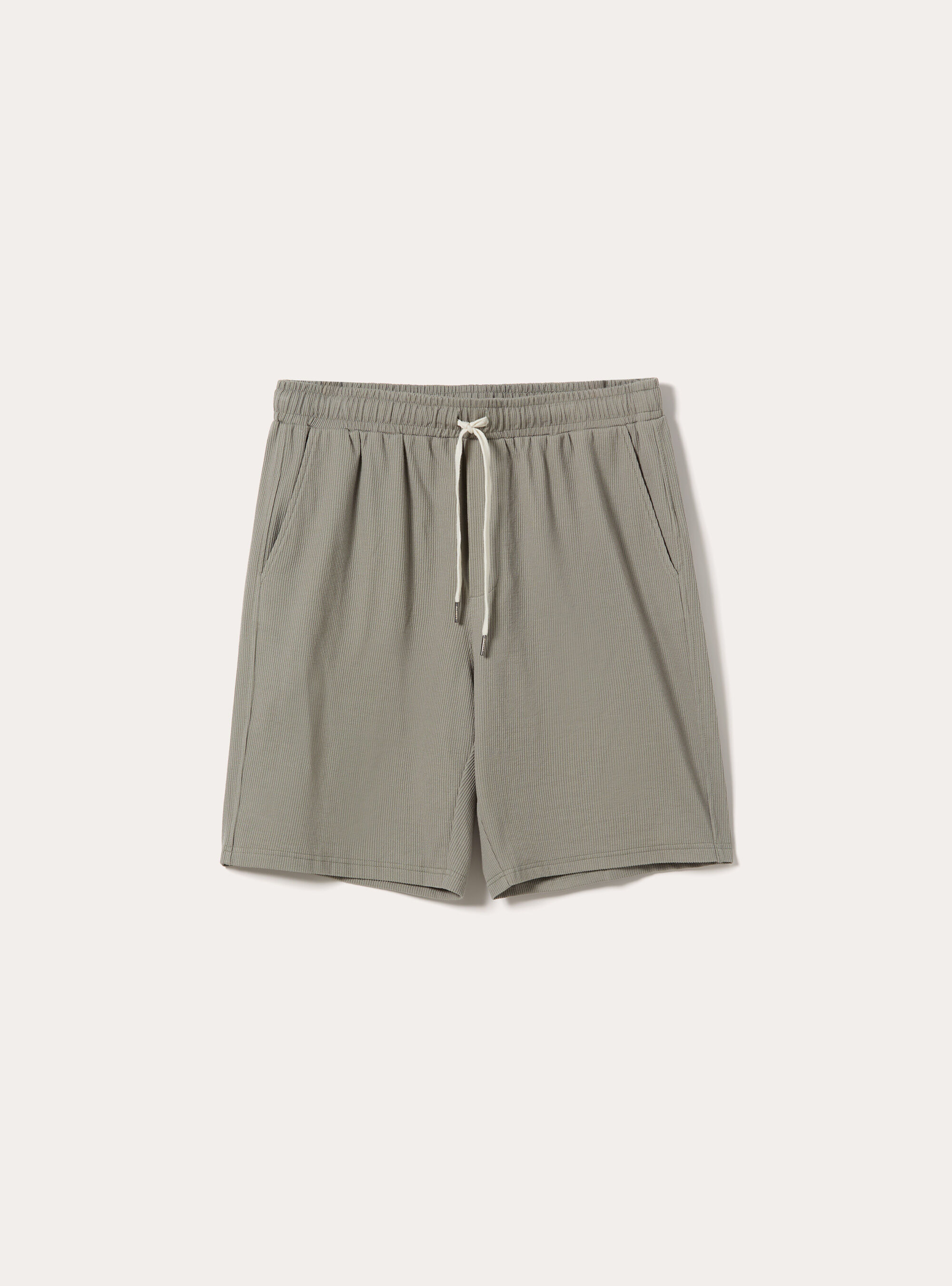 Bermuda con elastico in vita  in maglia a coste, SG3 SAGE LIGHT