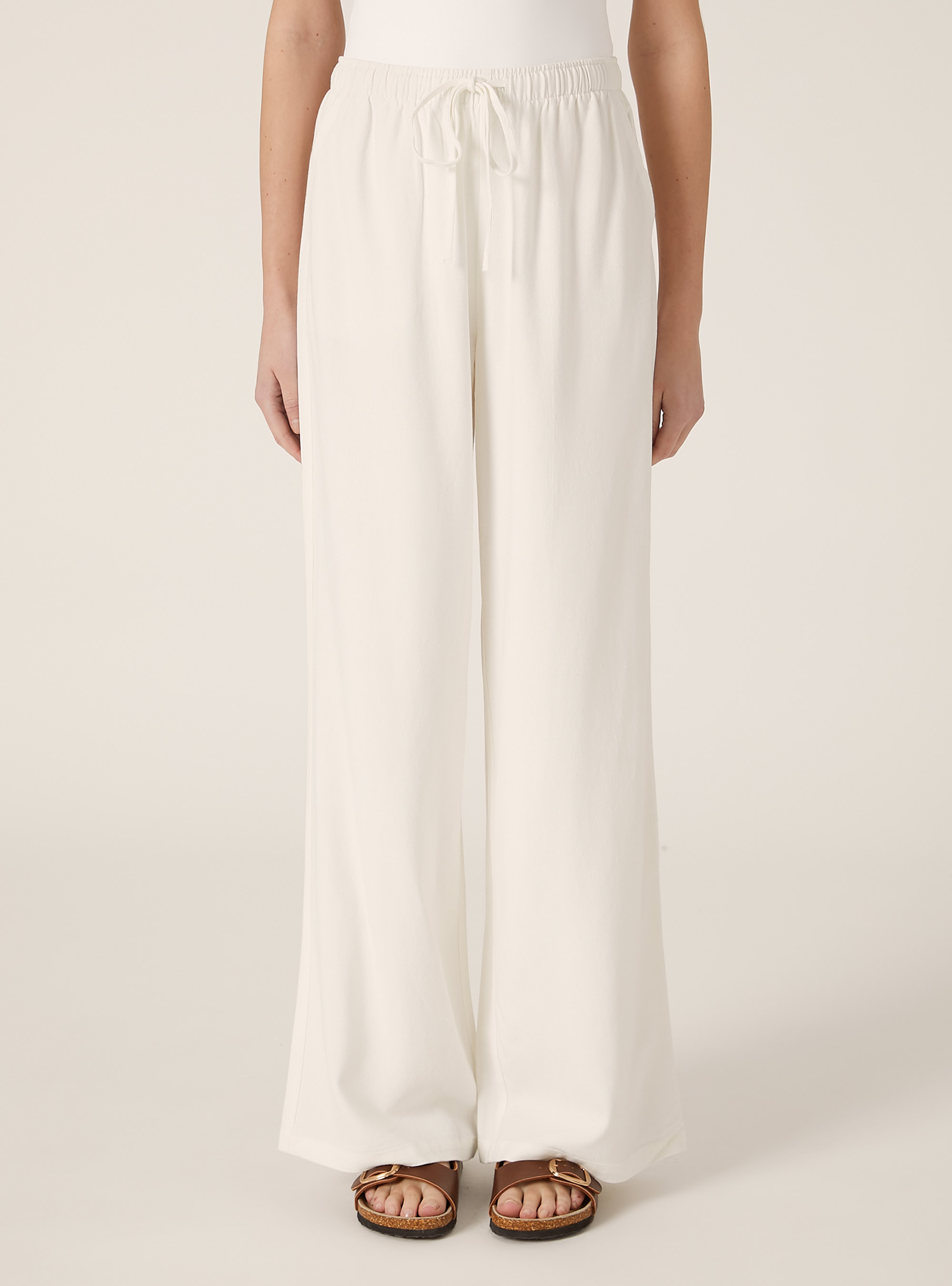 Palazzo-Hose aus Leinenmischung, WH2 WHITE