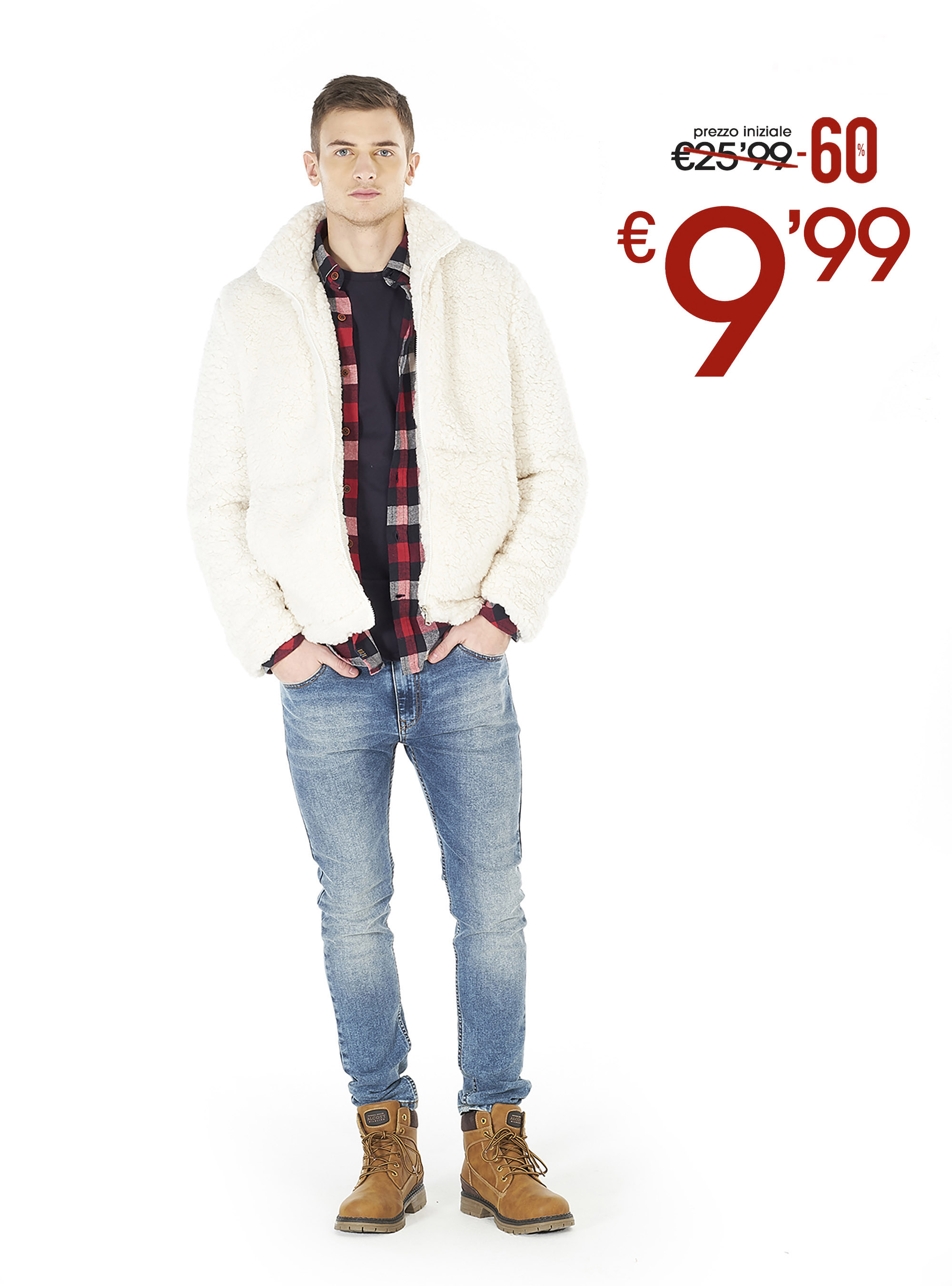 Giubbotto con cerniera e cappuccio, BLANCO