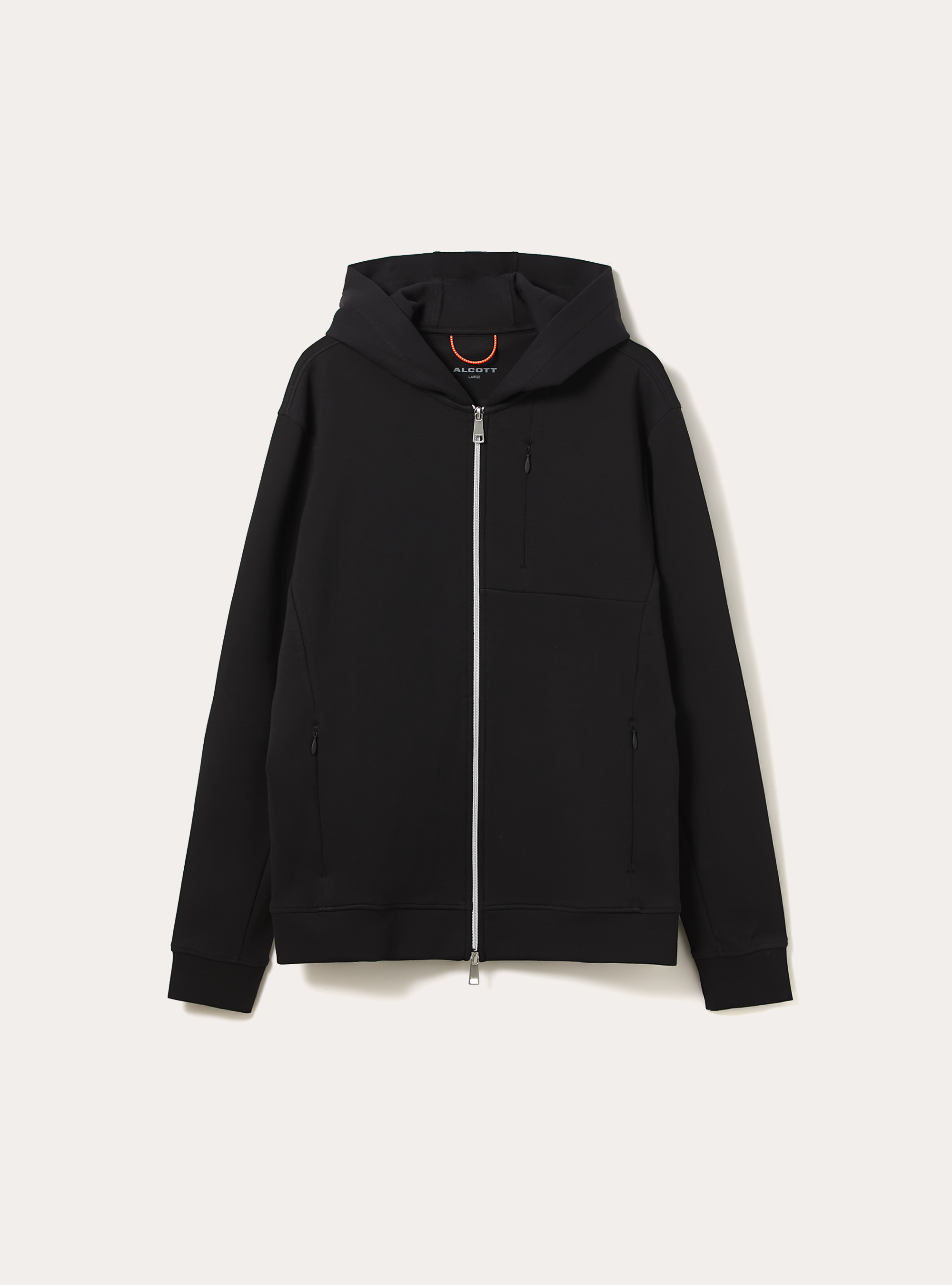 Soft touch zip-up sweatshirt, BK1 BLACK
