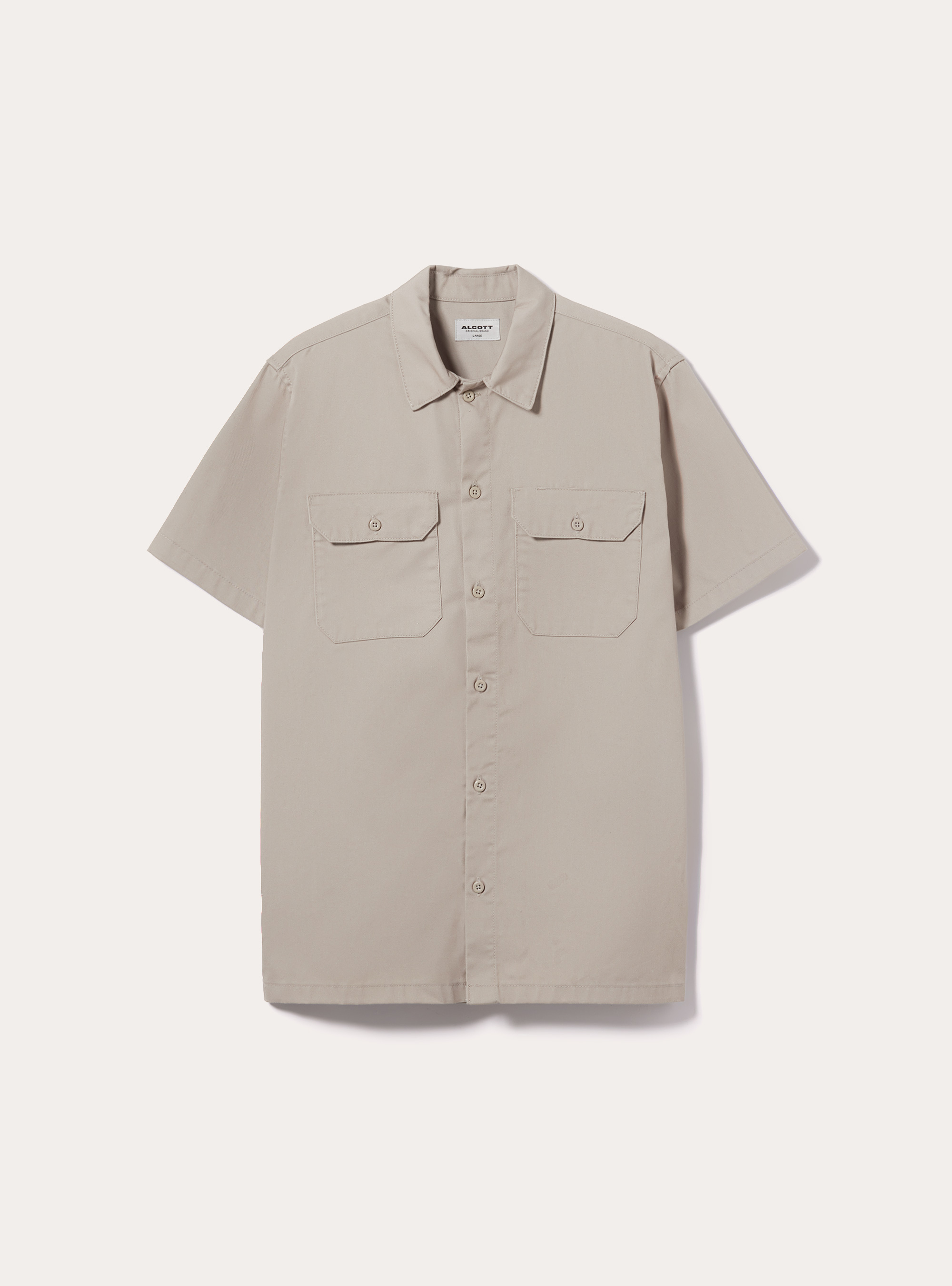 Twill shirt with large pockets, BG2 BEIGE MEDIUM