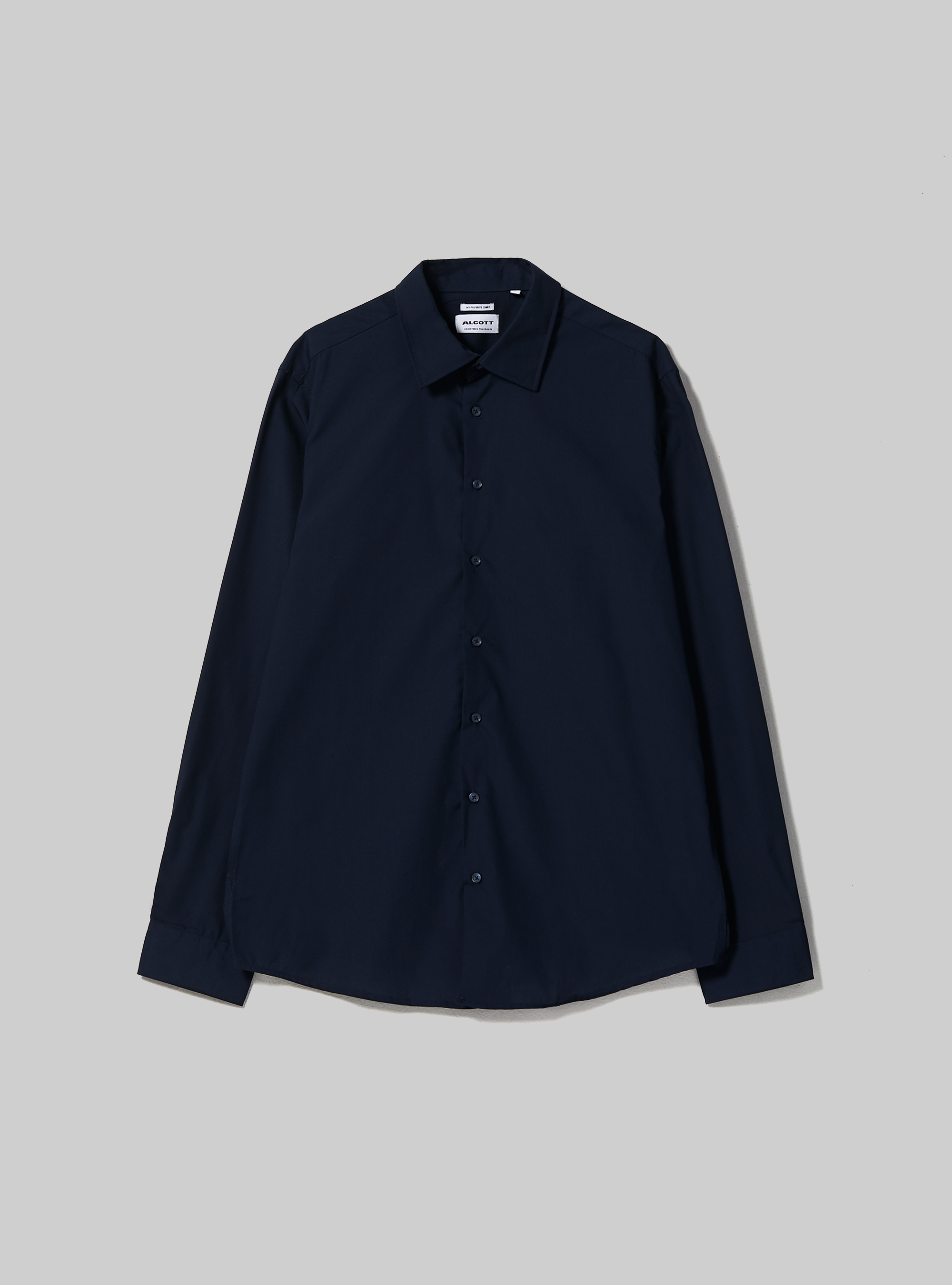 Chemise à manches longues de couleur unie, NA1 NAVY DARK