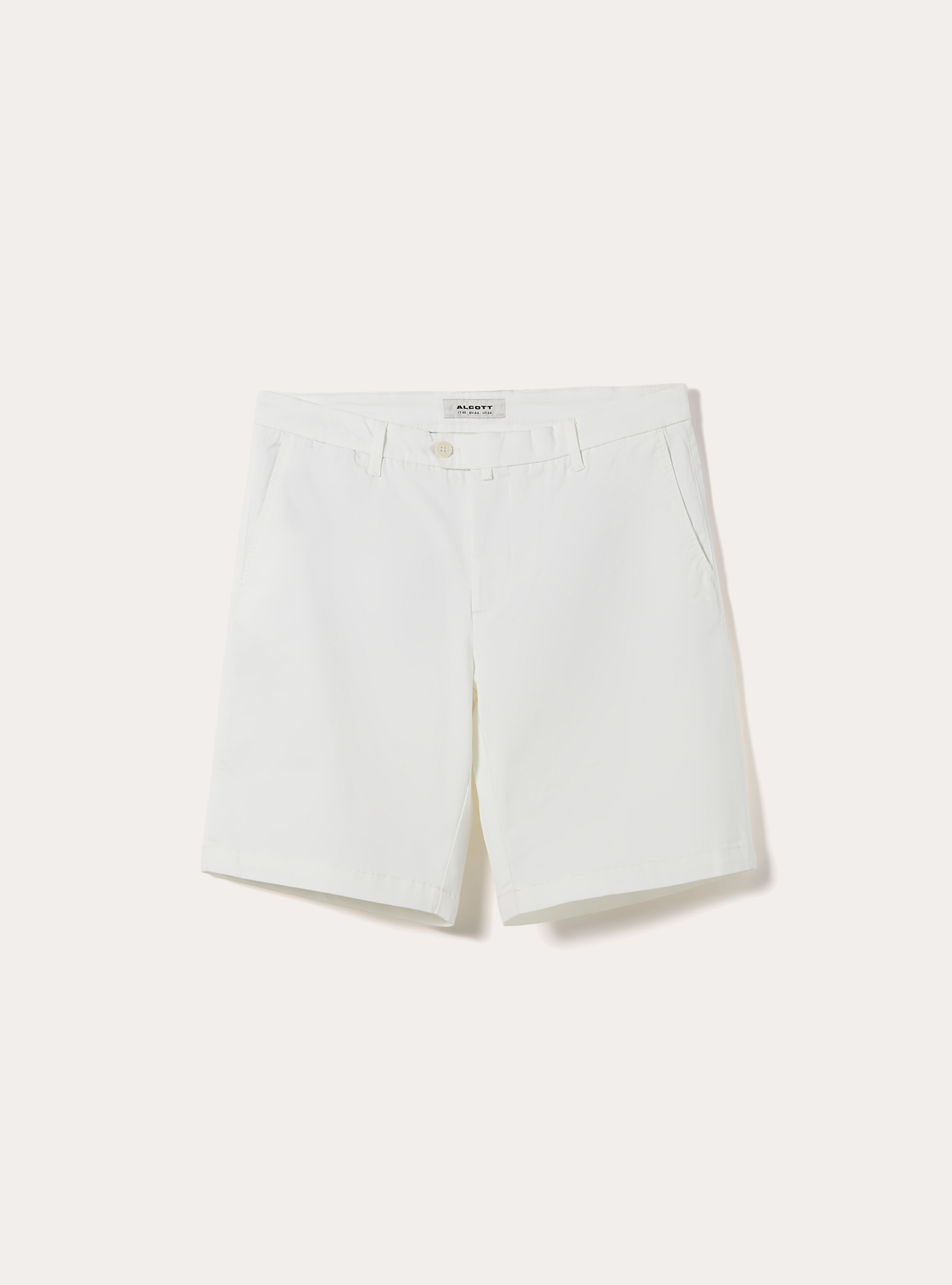 Bermuda in twill elasticizzato basico, WH1 OFF WHITE