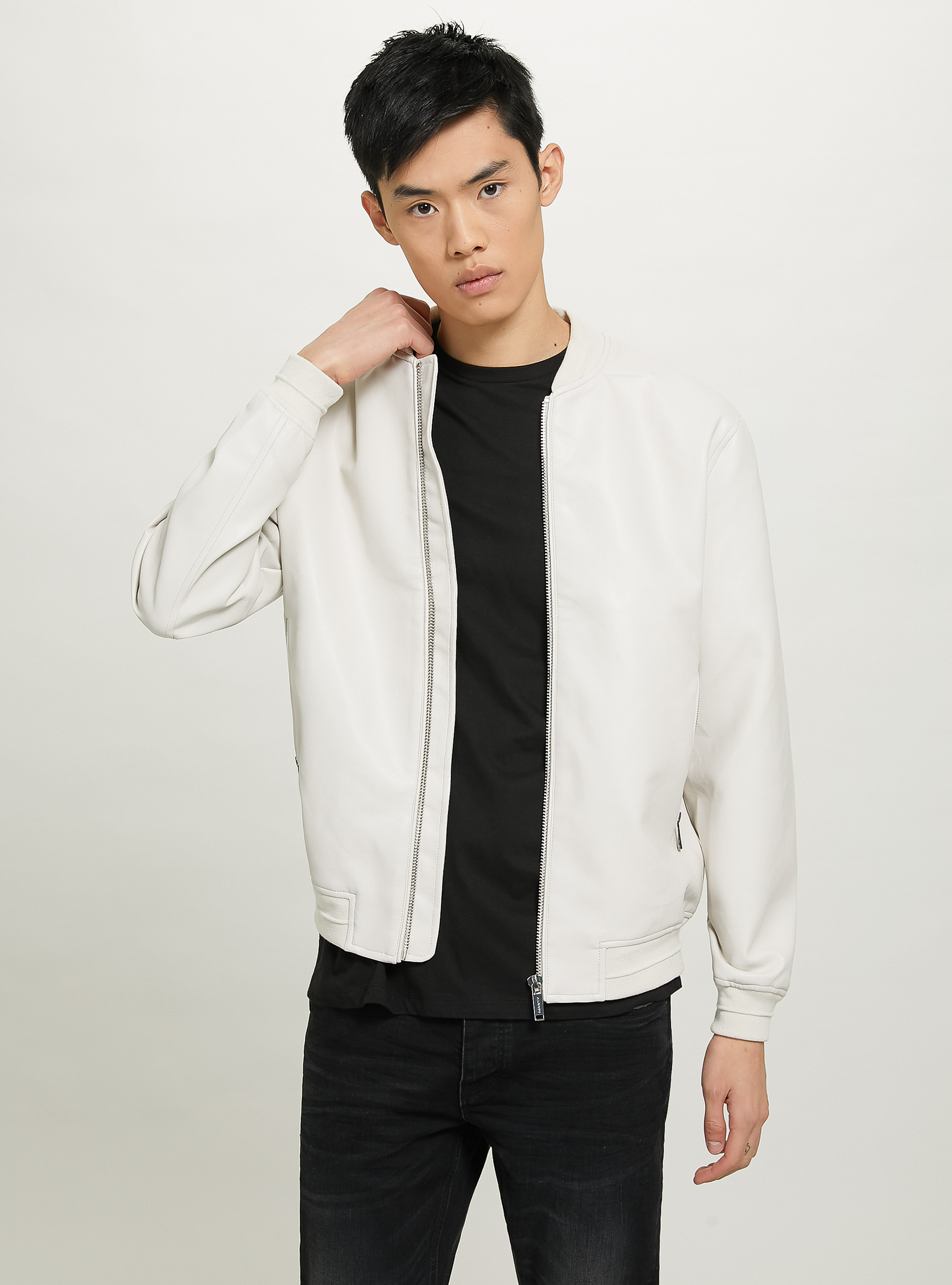 Blouson bombardier effet cuir, WH2 WHITE