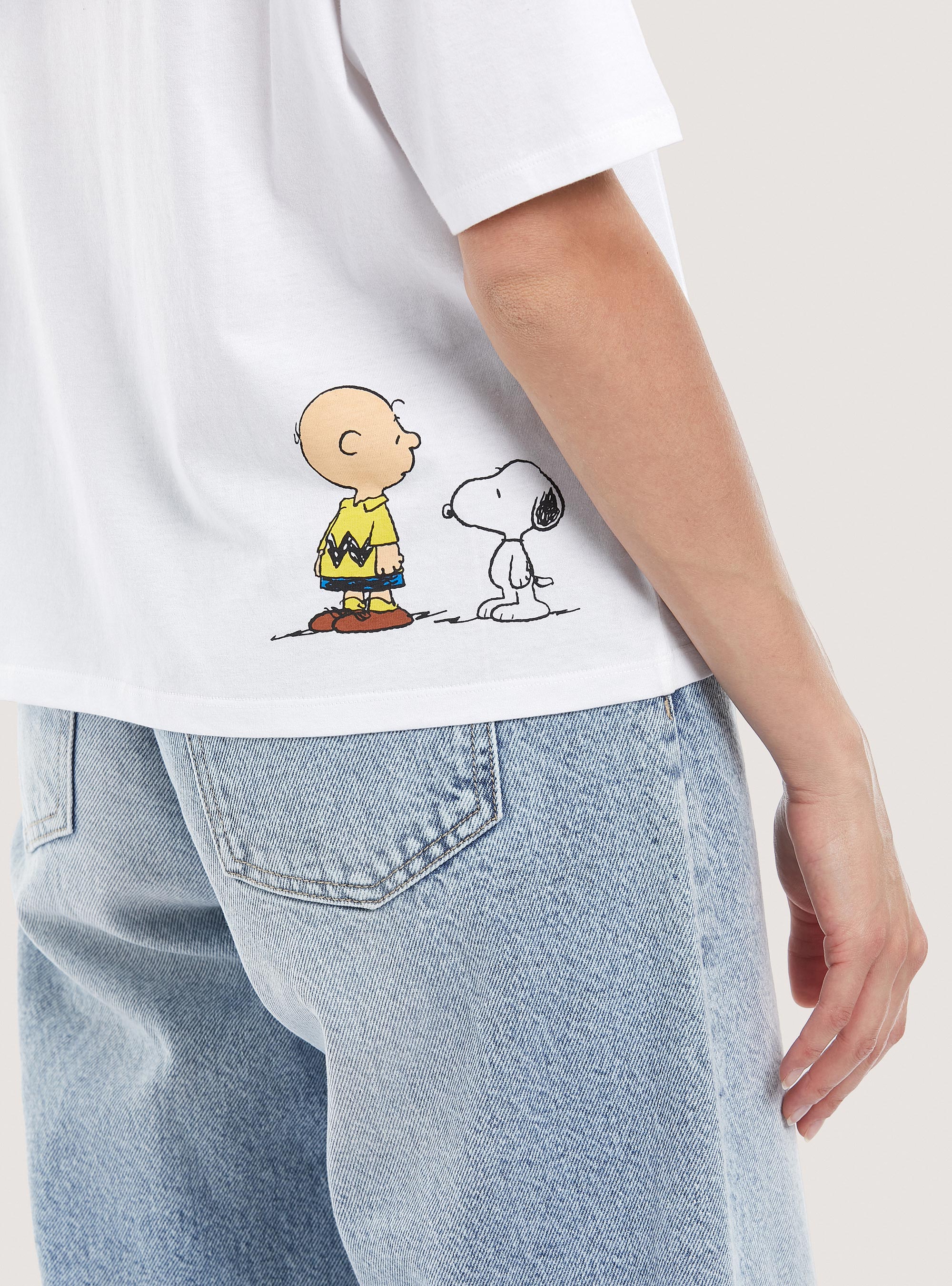 Camiseta recortada Peanuts x Alcott, BLANCO