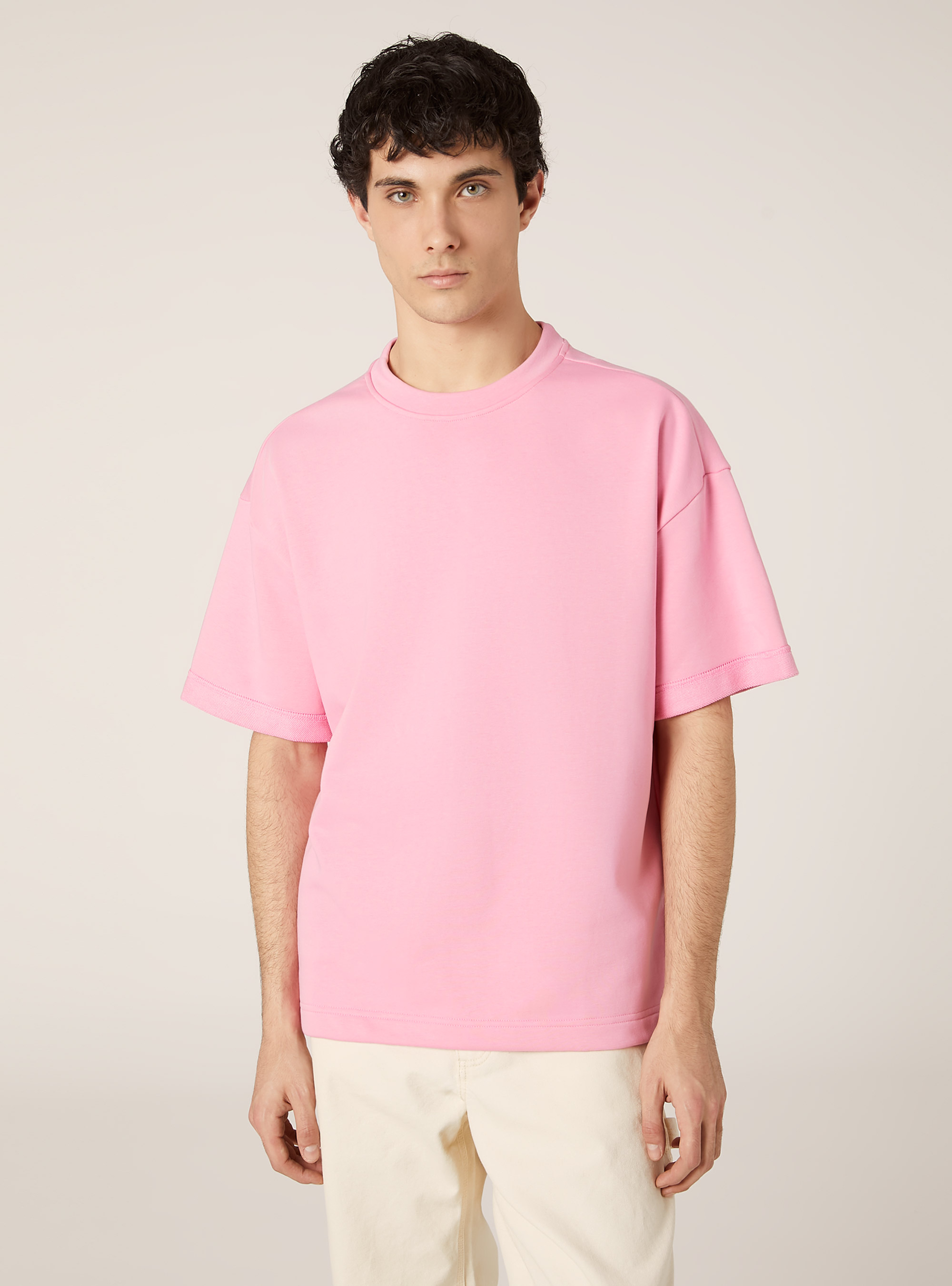T-shirt boxy en peluche, PK2 PINK MEDIUM