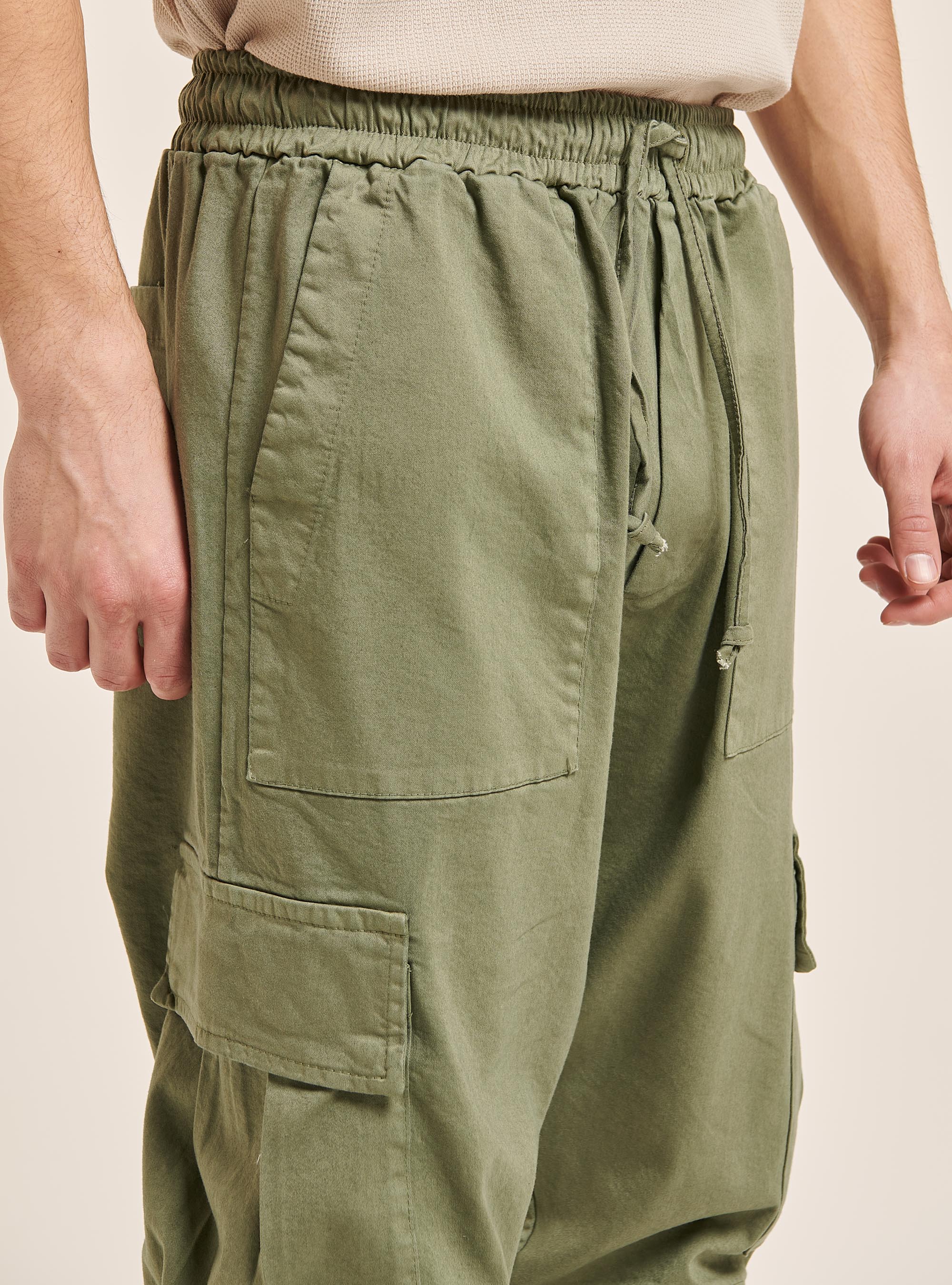 Jogger pants with side pockets, KAKI