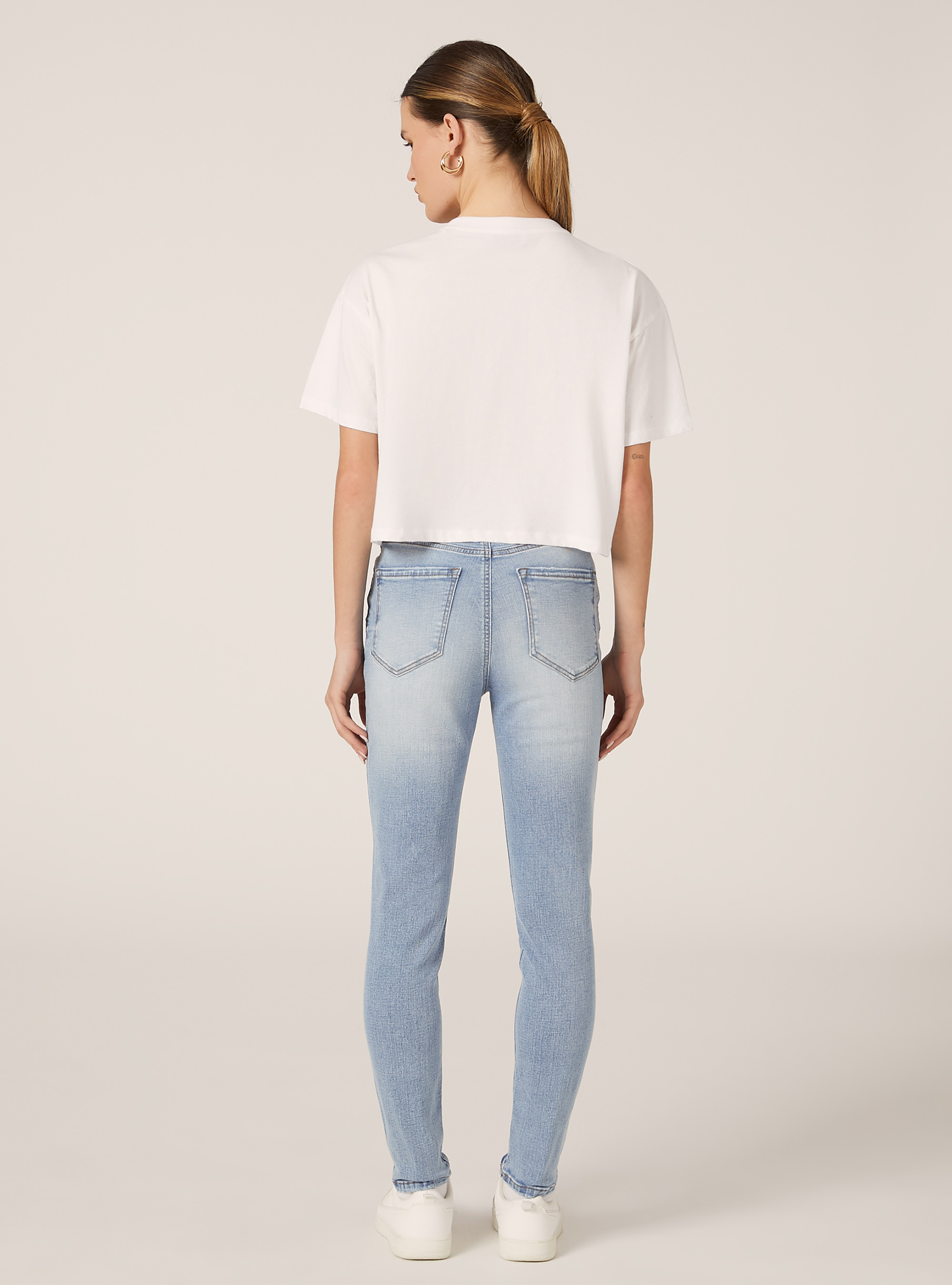 Jeans skinny taille très haute, D005 LIGHT BLUE
