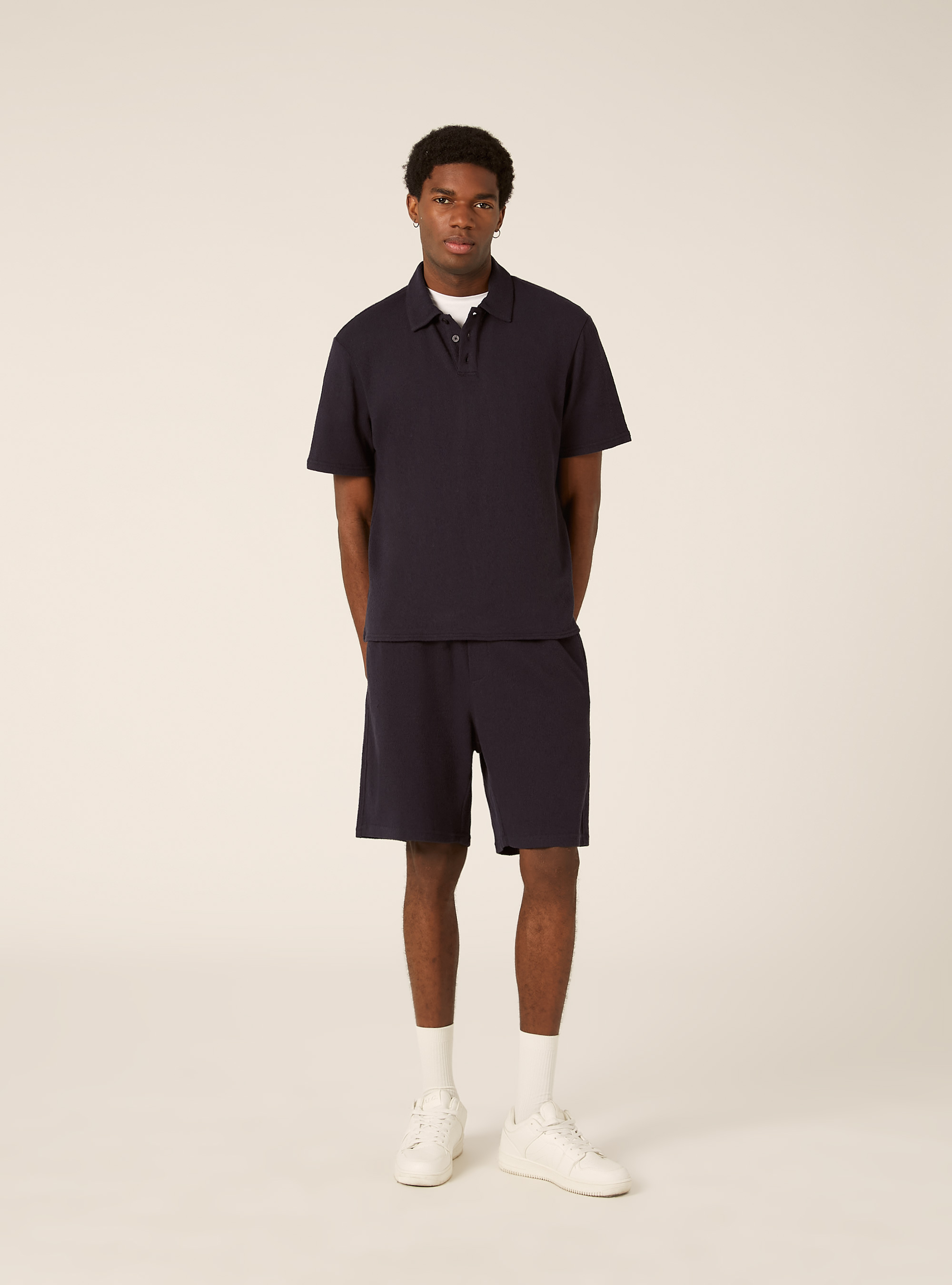 Polo effetto maglia regular fit, NA1 NAVY DARK