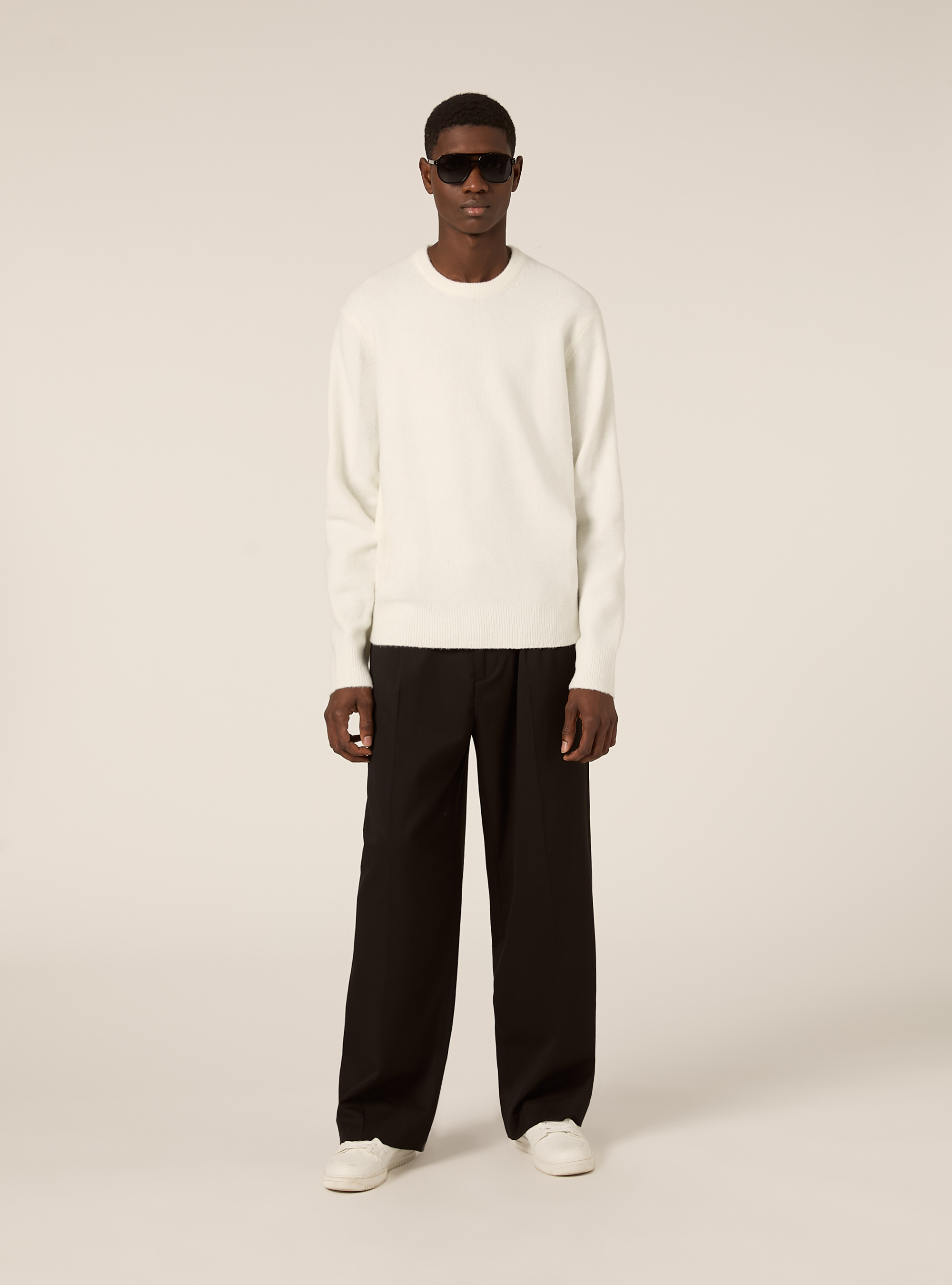 Soft crew neck pullover, WH2 WHITE