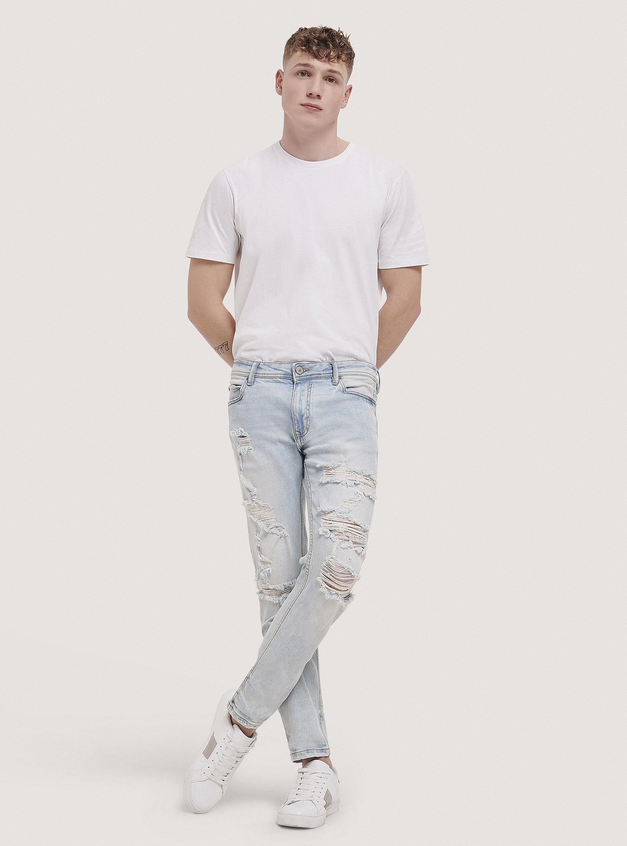 Jeans slim fit in denim stretch, BLUE