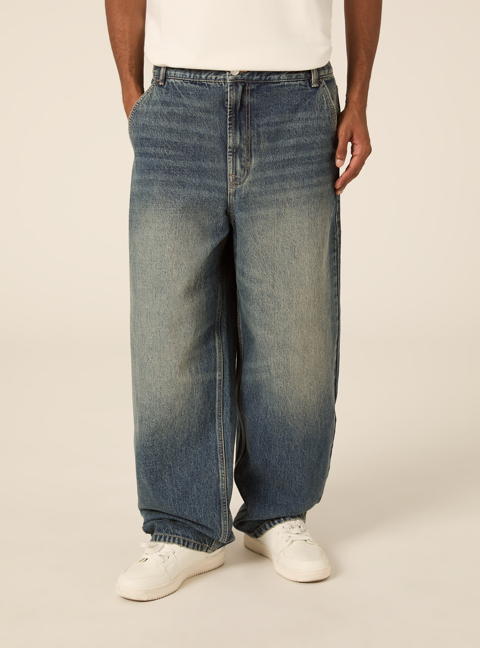 Jeans skater, D101 BLUE MED OVERDYE