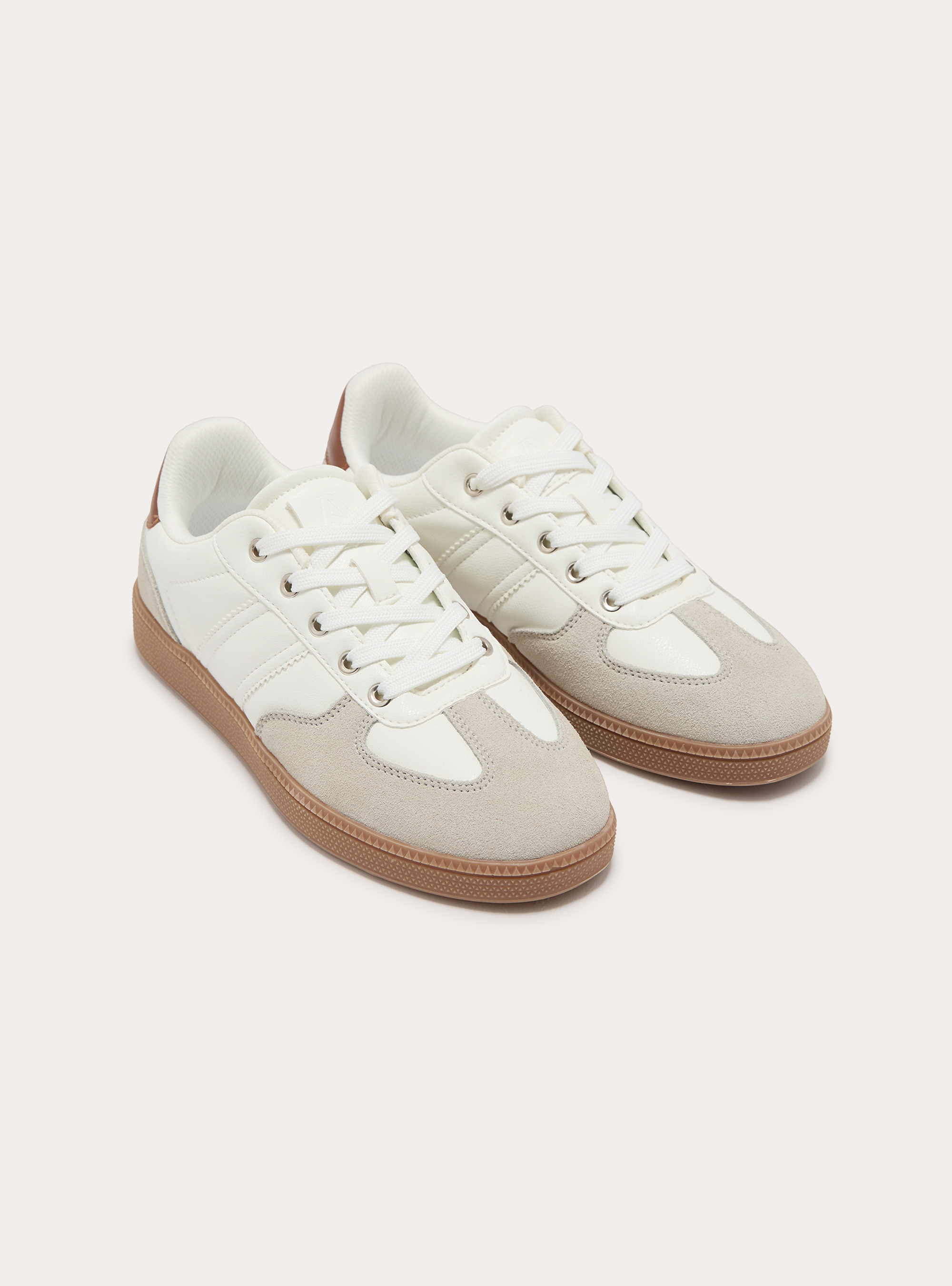 Sneakers con dettagli in suede, WH1 OFF WHITE