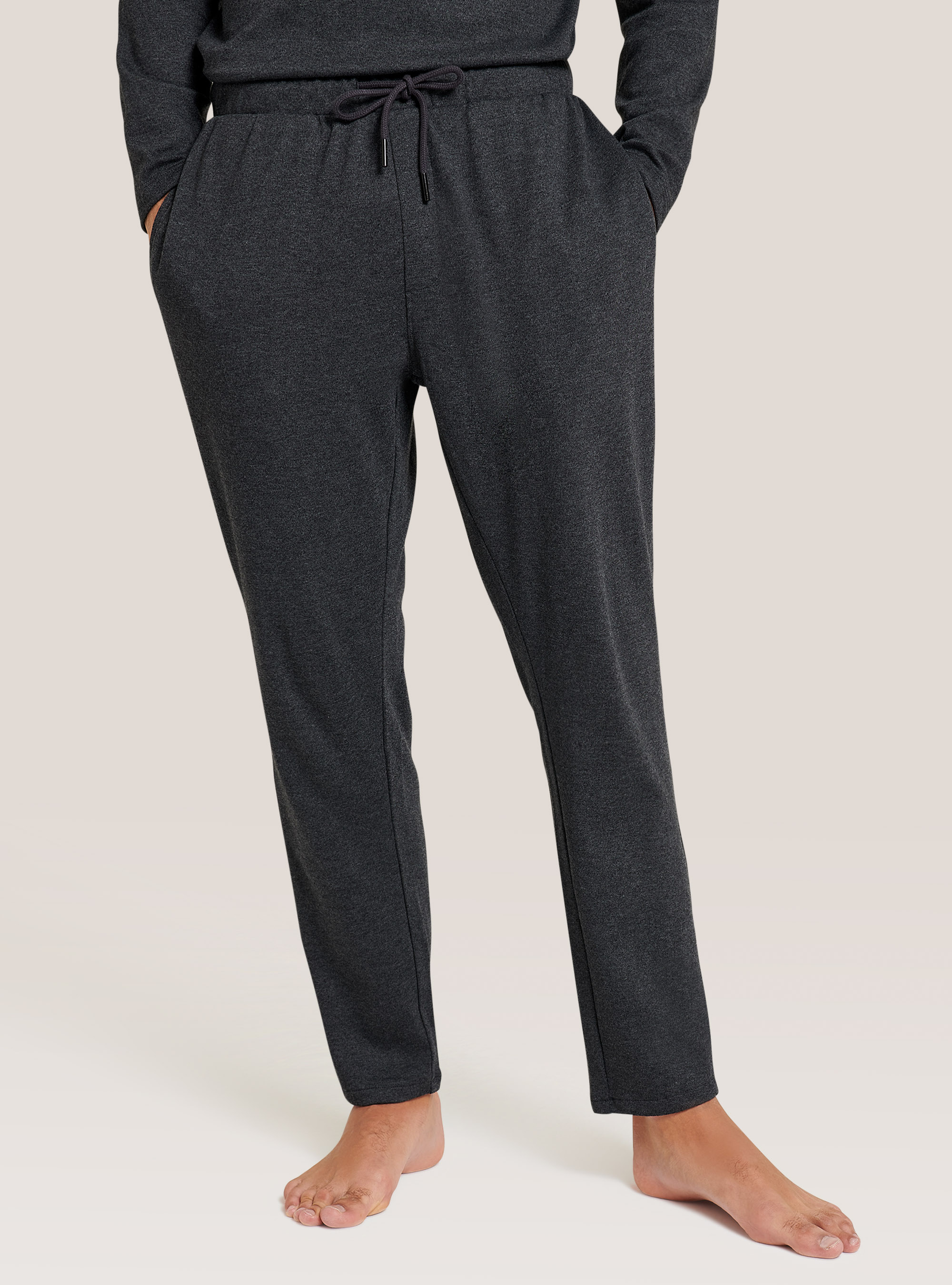 Plain cotton pyjamas, GREY MELANGE