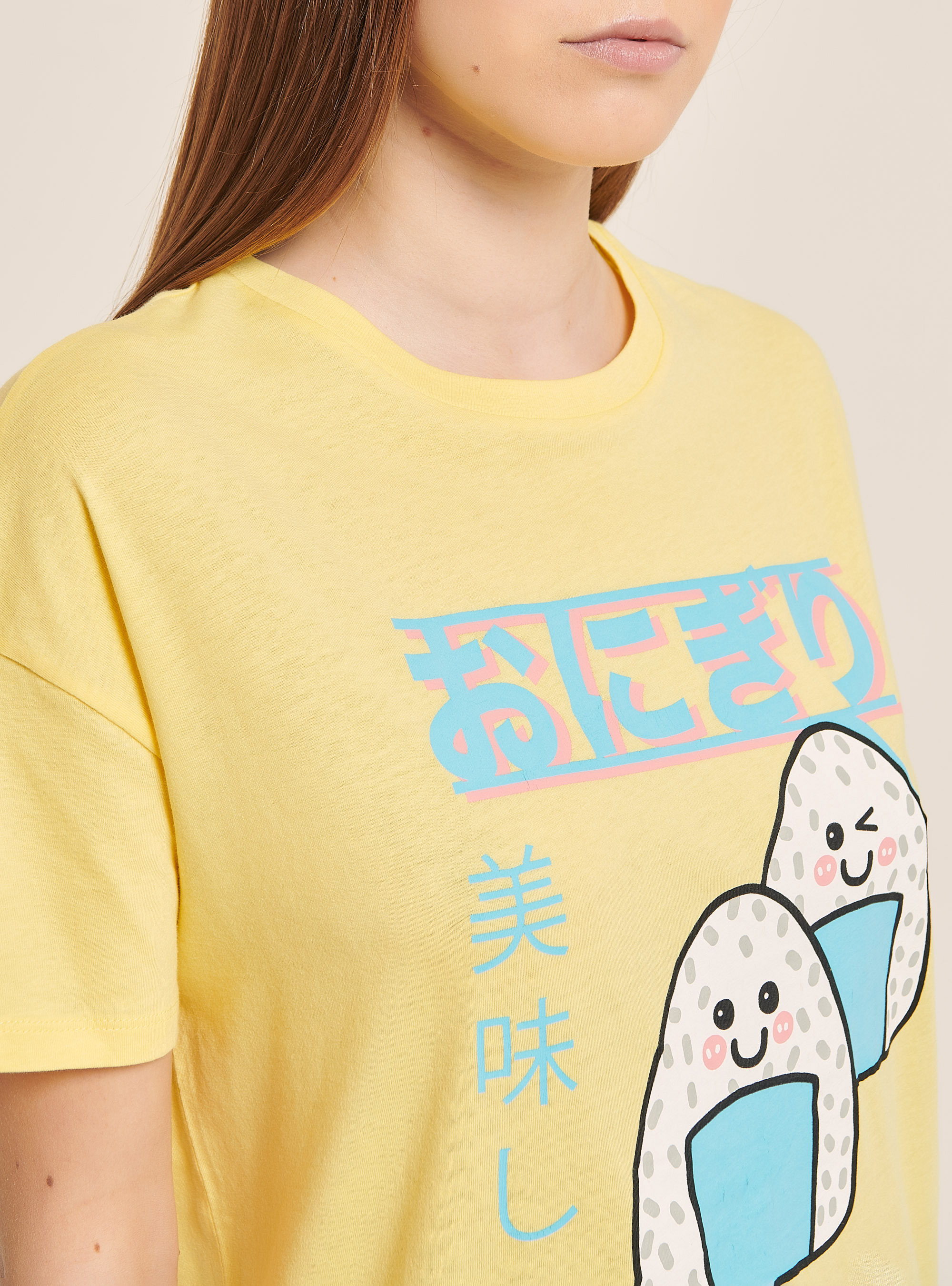 T-shirt colorful impresa, C784 YELLOW