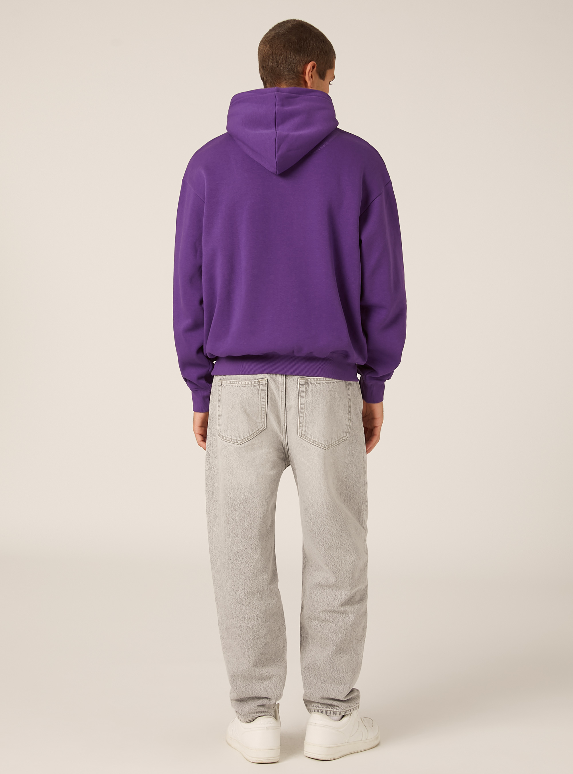 Felpa con cappuccio boxy fit, VI2 VIOLET MEDIUM