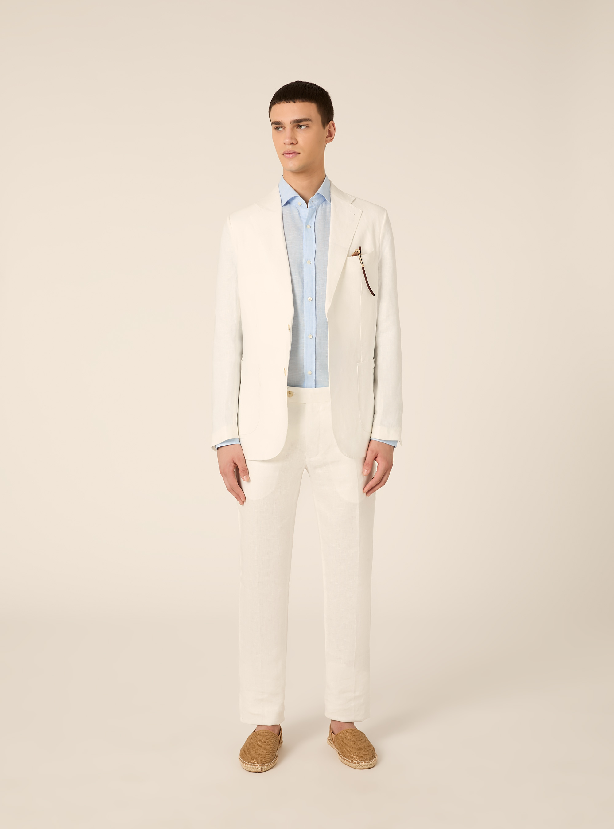 Pantaloni in lino, WH1 OFF WHITE