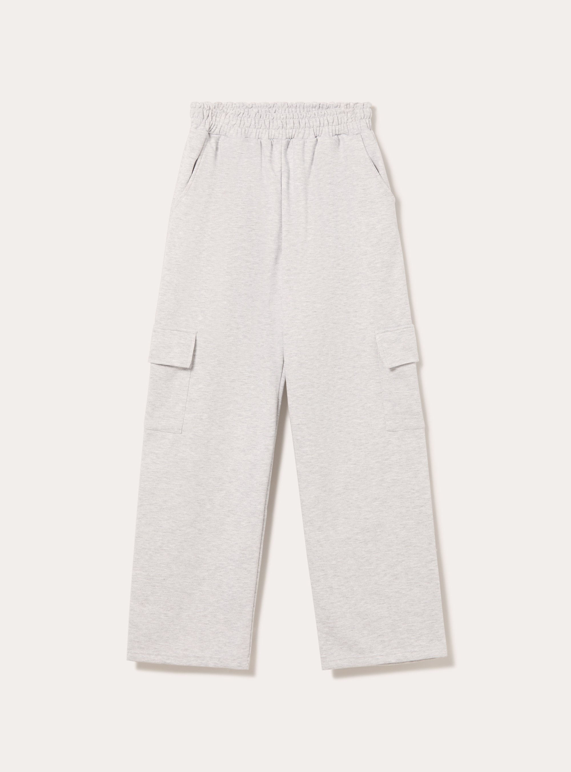 Pantaloni loose in felpa con  tasconi applicati, MGY3 GREY MEL LIGHT