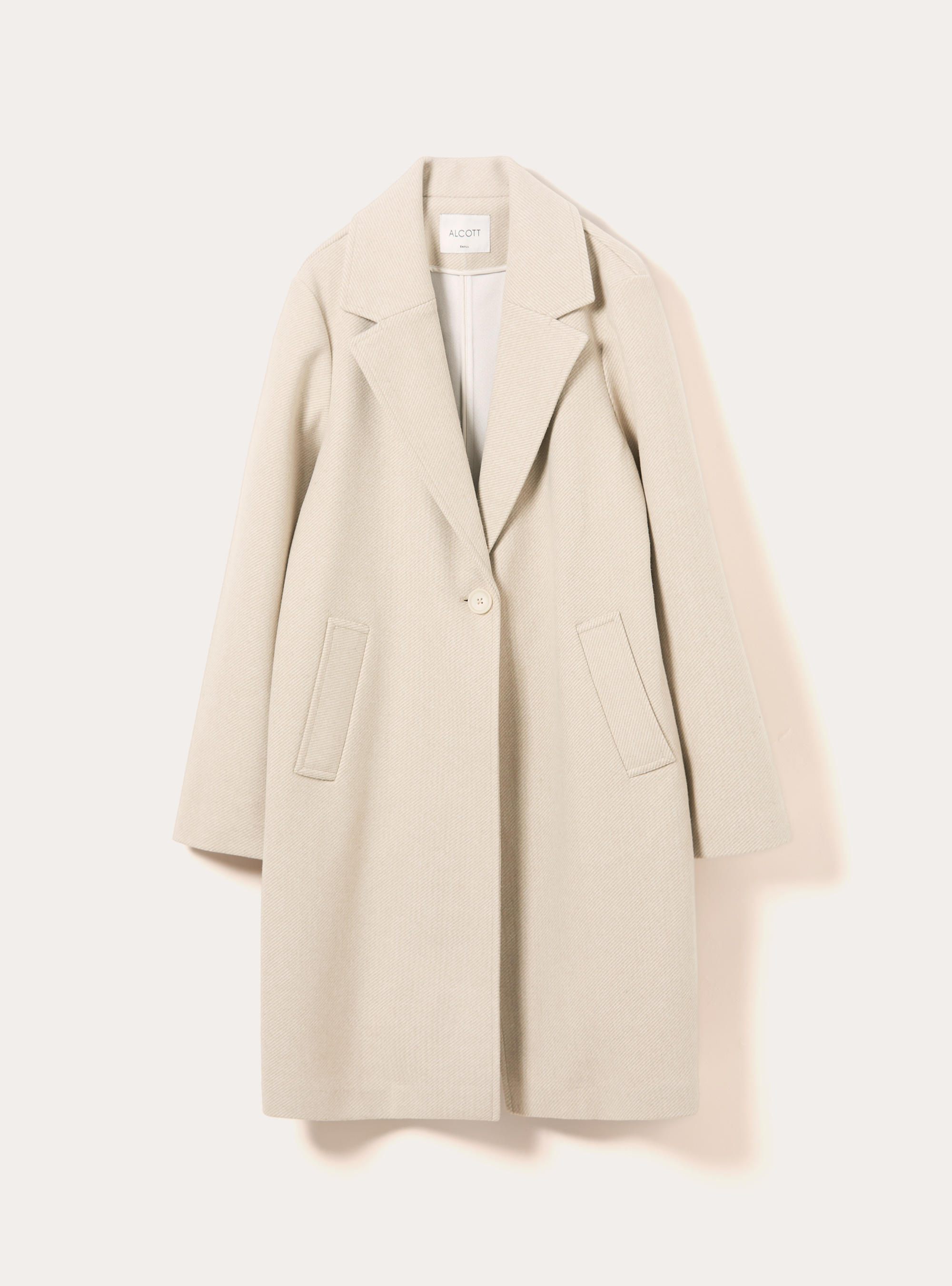 Cappotto midi monopetto, MWH1 WHITE MEL DARK