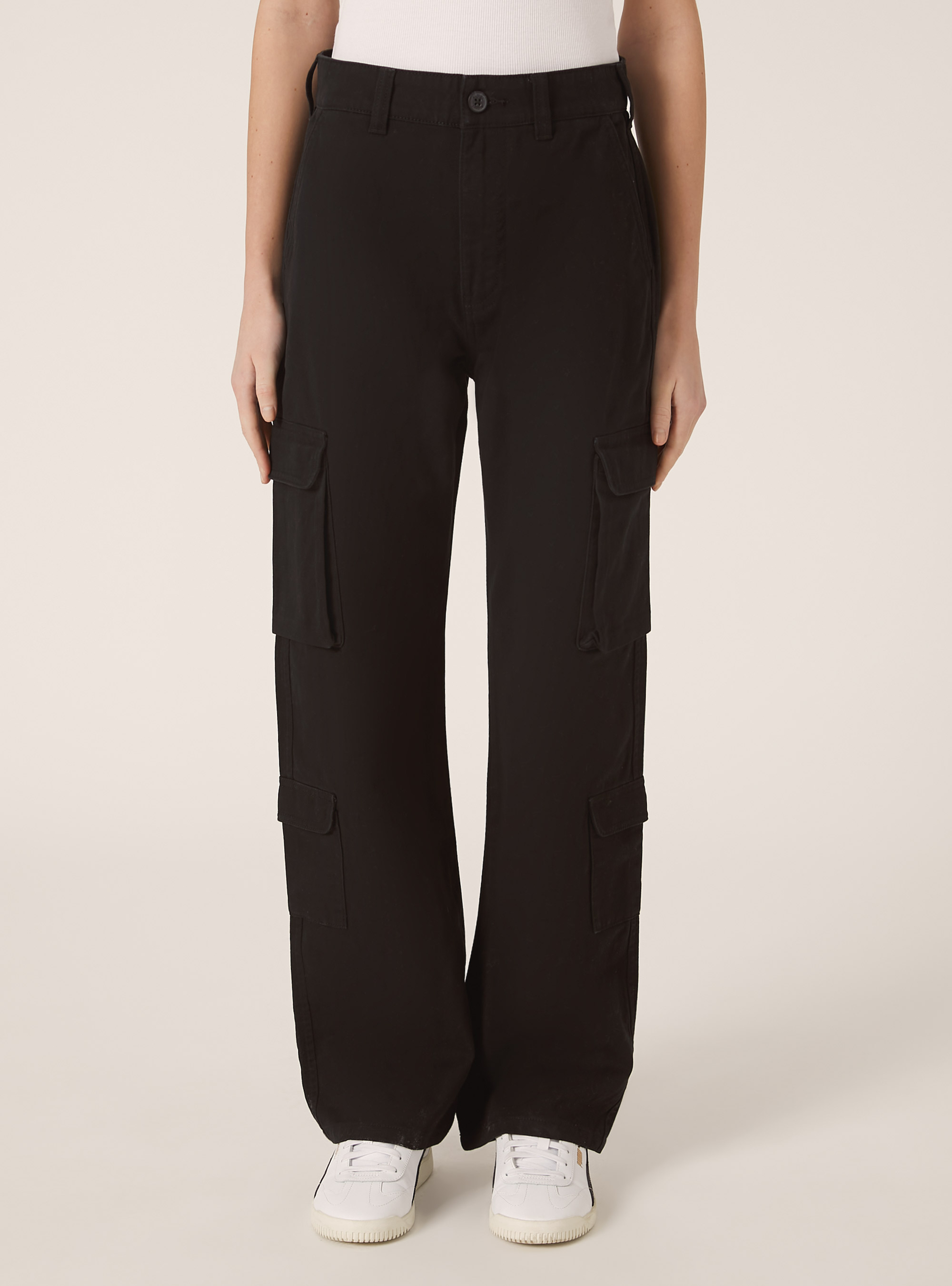 Pantal&oacute;n cargo de sarga, BK1 BLACK