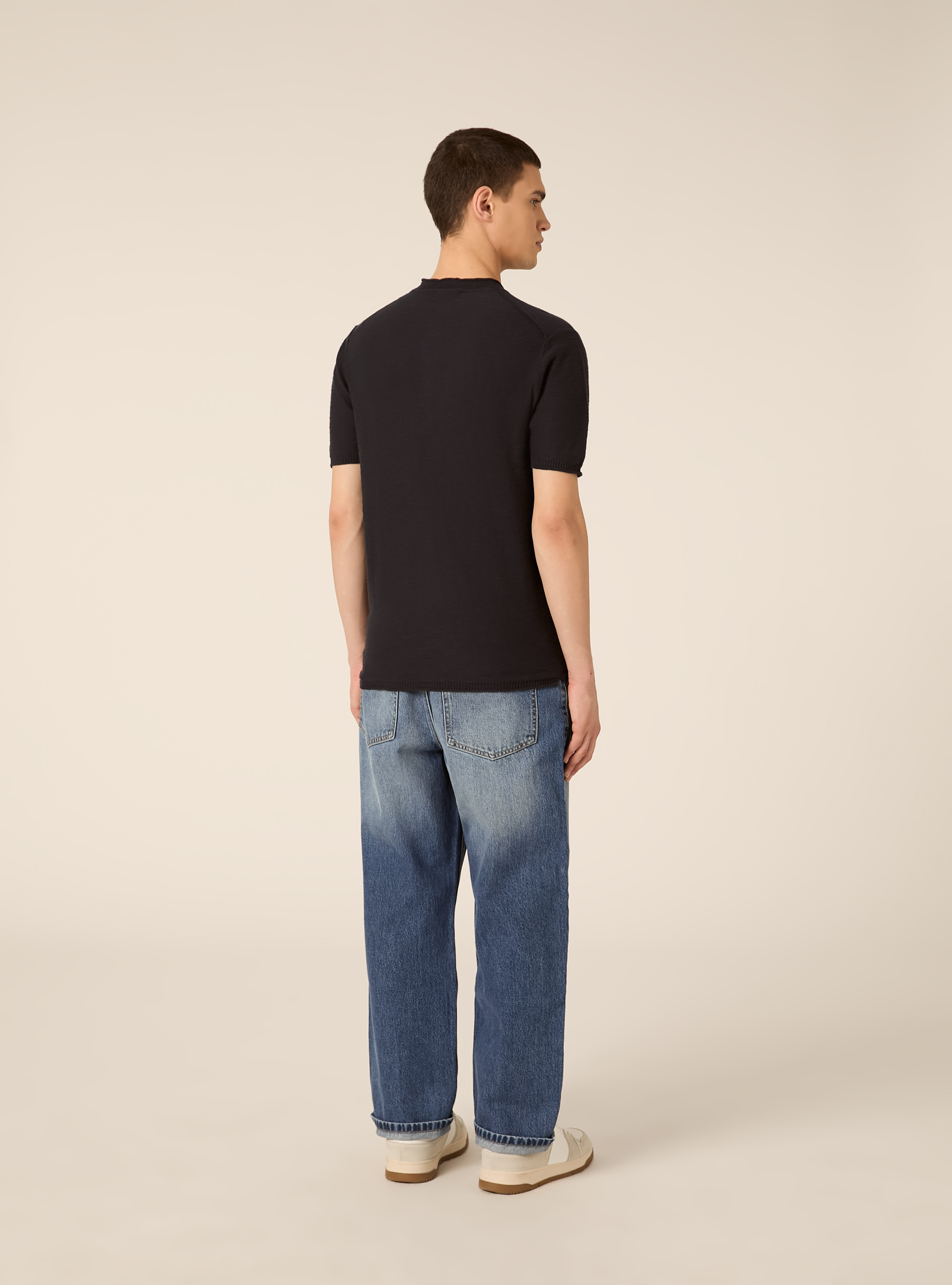 Pullover leggero con collo serafino, NAVY MEDIO
